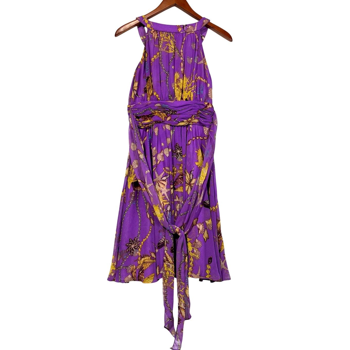 Nine West Size 2 | NINE WEST Women’s Lilac Print Chiffon Halter Dress Size XS / US 0-2 / IT 36-38 - 4 Thumbnail