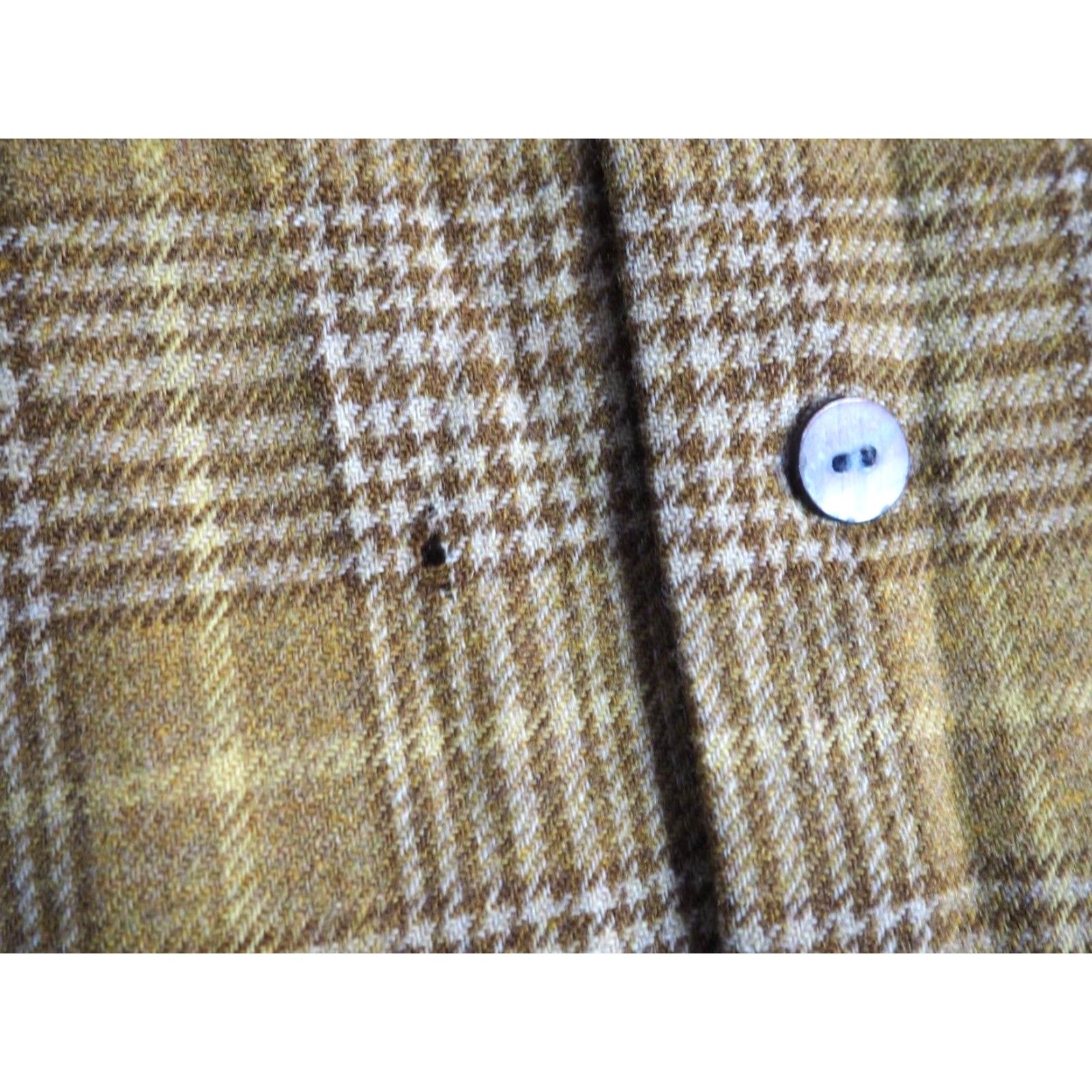 Pendleton VTG Pendleton Shirt Wool 60s Tan Windowpane Houndstooth Plaid Button Front S Rockabilly Casual Mens Size US S / EU 44-46 / 1 - 7 Thumbnail