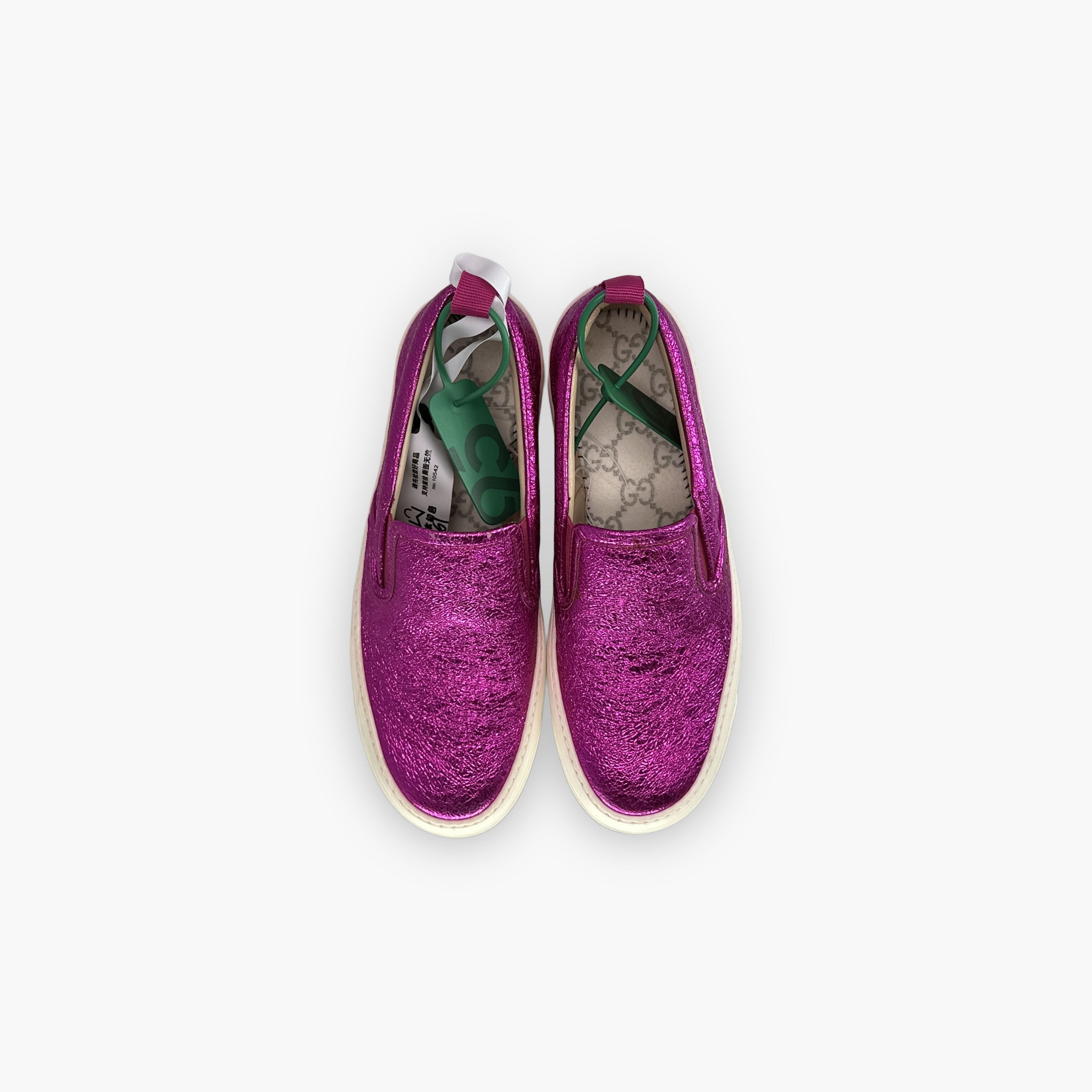 Gucci Gucci Leather Fashion SlipOn Sneakers Plum Color-2506 Size US 5.5 / EU 38 - 1 Thumbnail