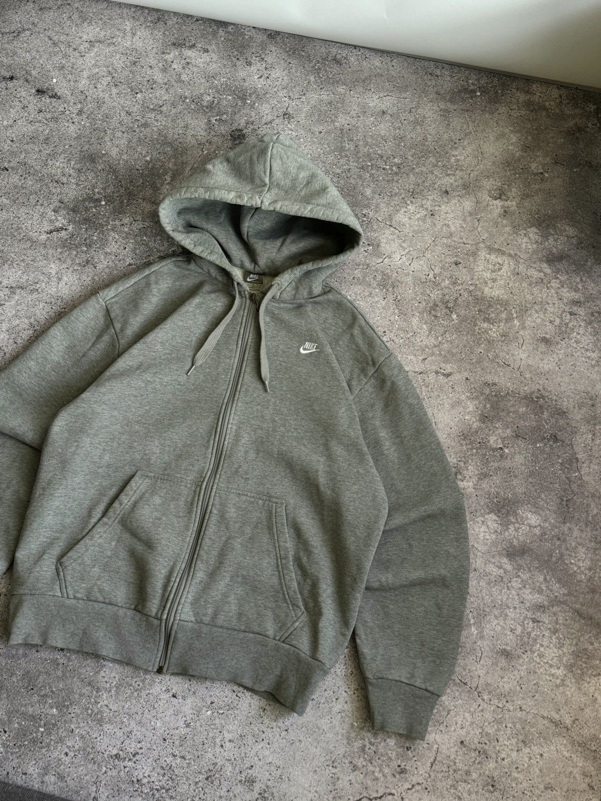 Nike × Vintage Vintage Nike Y2K grey zip oversized hoodie Size US XL / EU 56 / 4 - 1 Thumbnail