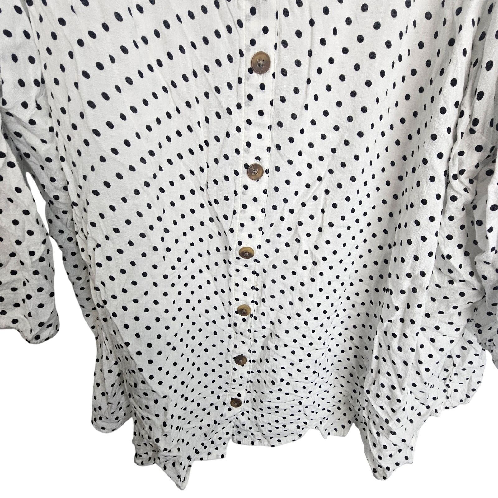 Corridor Torrid Slub Polka Dot Button Front Top Plus Size 4X Classic Size 4XL / US 24-26 - 4 Thumbnail