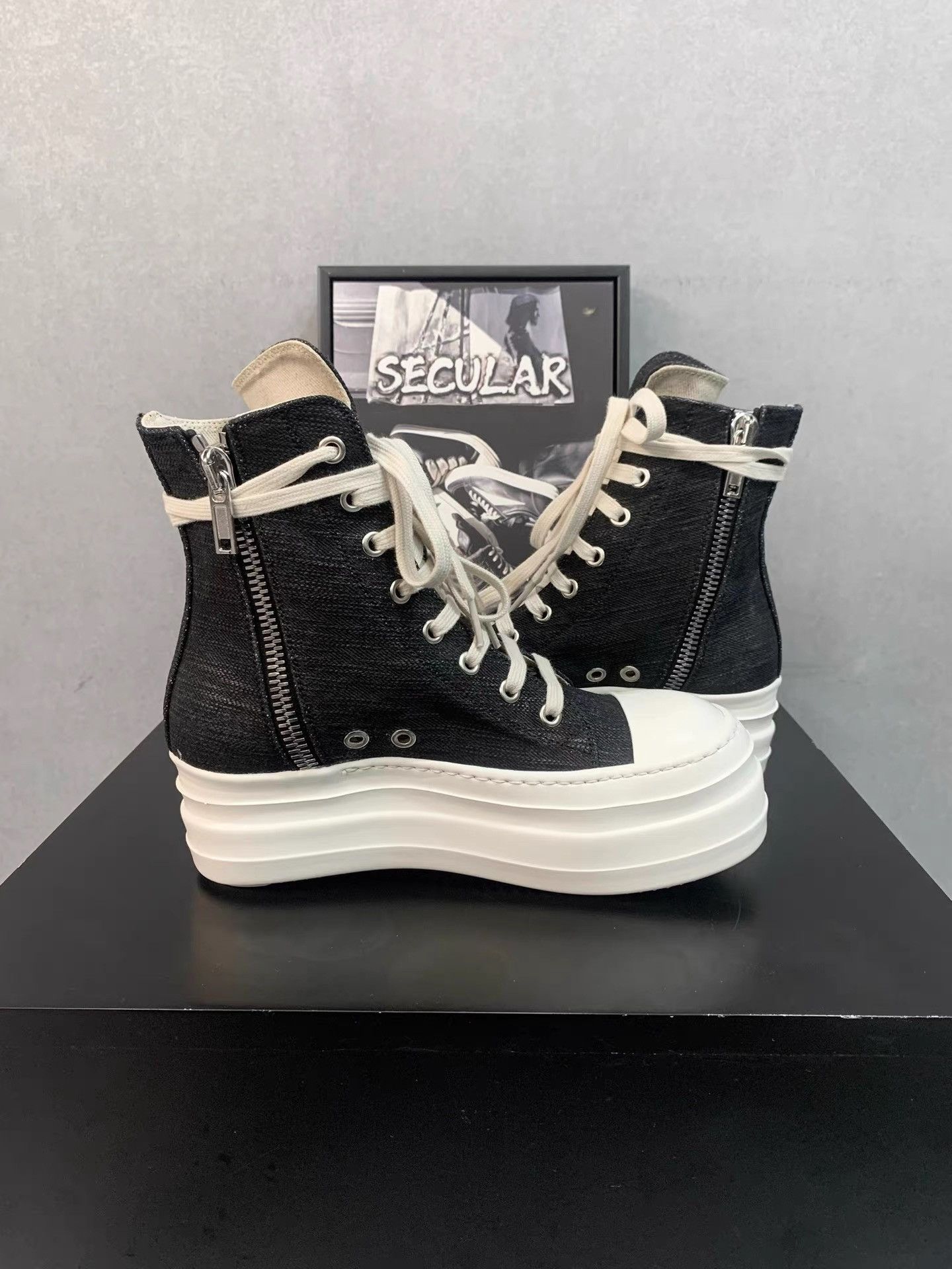 Rick Owens Rick Owens Waxed Double Stacked Ramones K34 Size US 6 / IT 36 - 5 Thumbnail