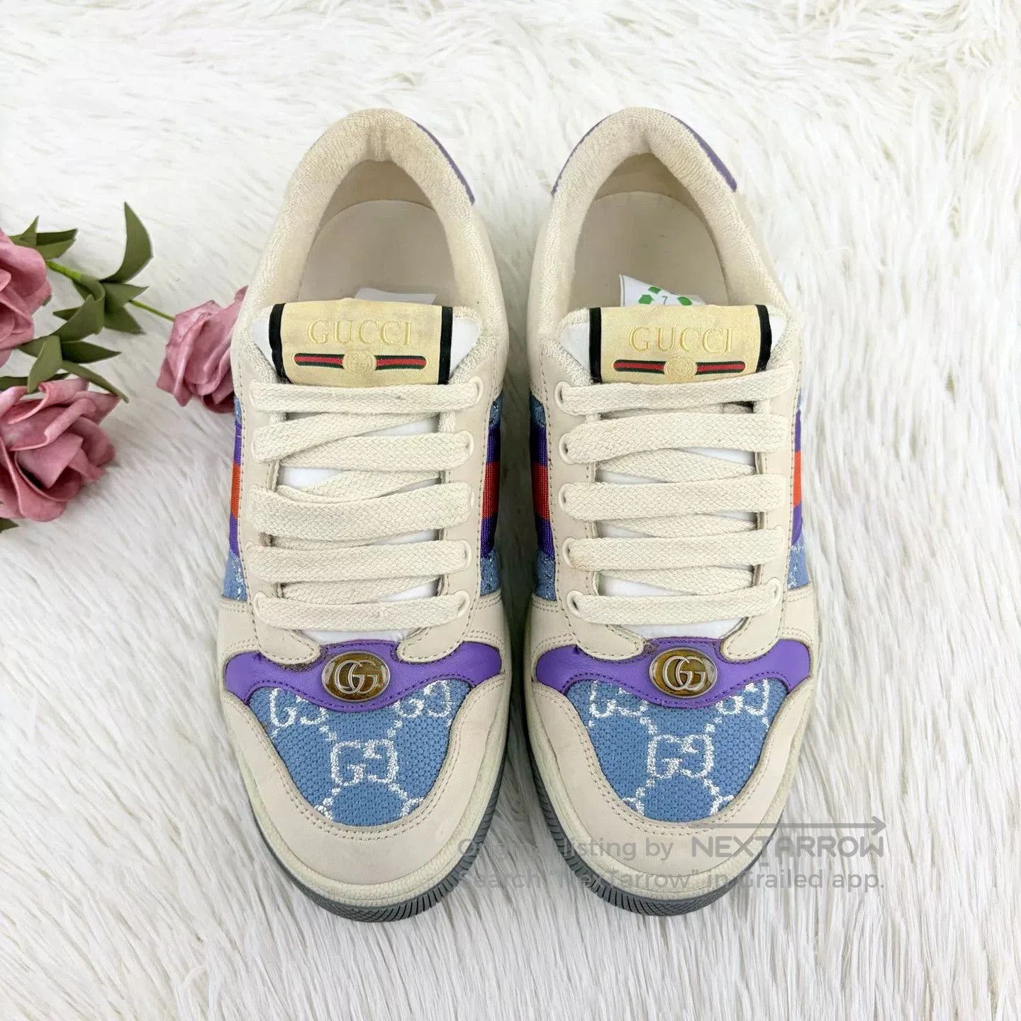 Gucci Gucci White Purple Dirty Shoes. Size US 5 / IT 35 - 2 Thumbnail