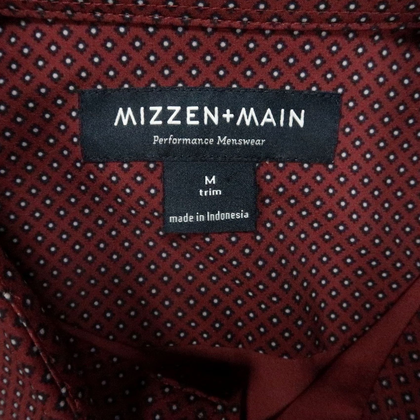 Mizzen+Main Mizzen+Main Shirt Mens Medium Red Long Sleeve Button-Up Stretch Size US M / EU 48-50 / 2 - 3 Thumbnail