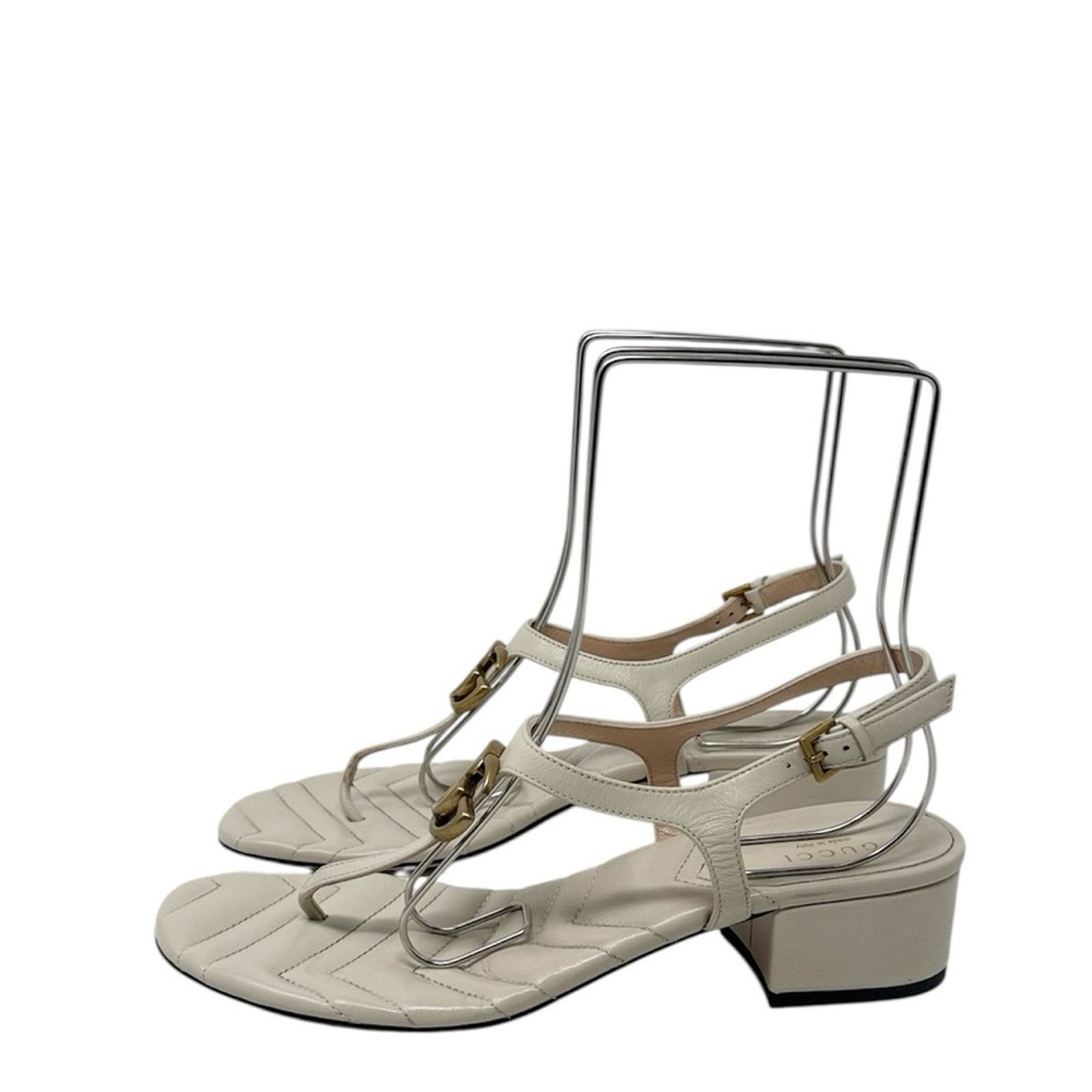 Gucci Gucci Marmont GG Mystic White Block Heel Sandals Size 39.5 Size US 9.5 / IT 39.5 - 5 Thumbnail