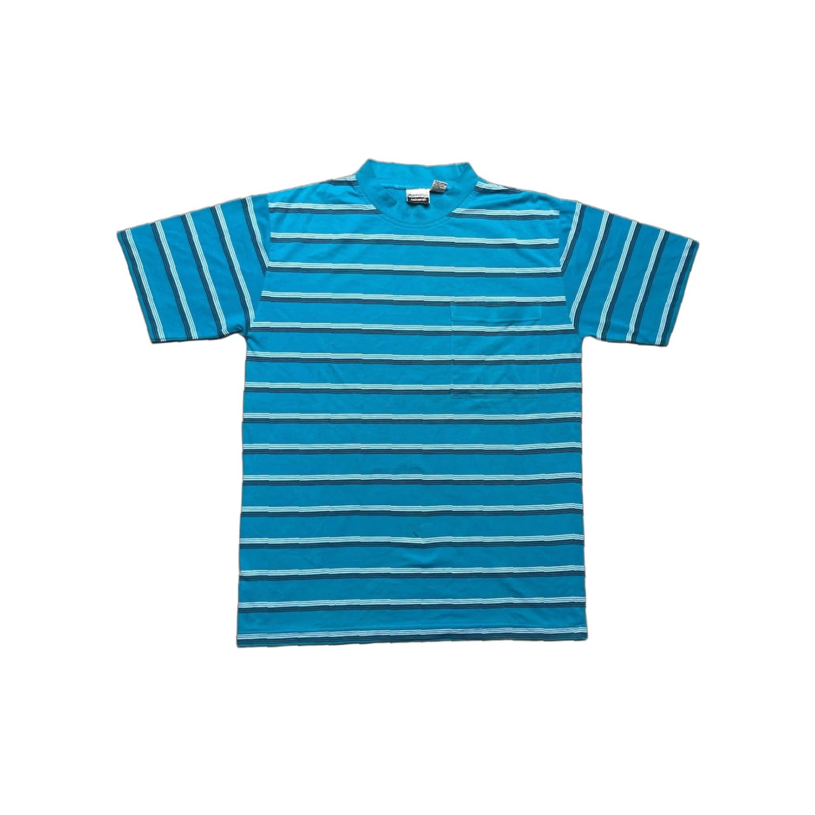 Vintage VINTAGE 80s Striped Pocket T-Shirt Blue Short Sleeve Large Men Size US L / EU 52-54 / 3 - 1 Thumbnail