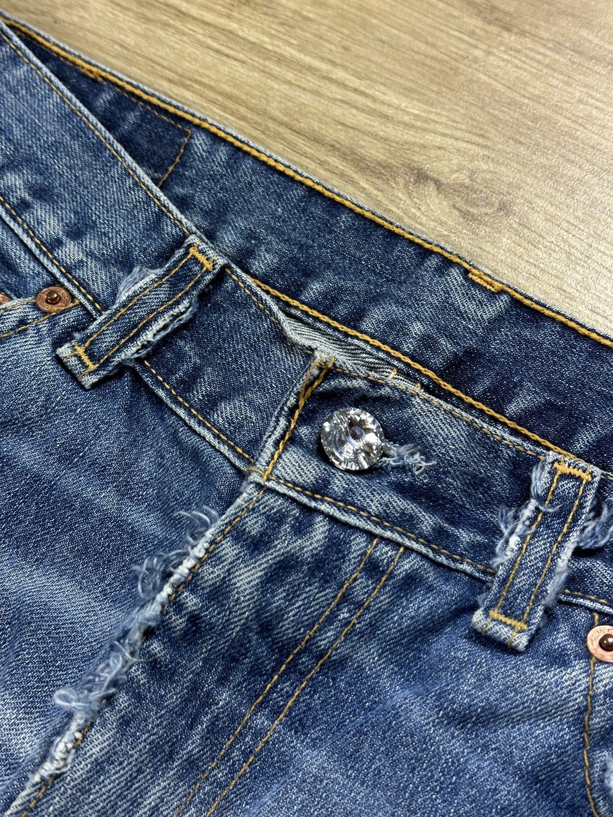 Levi's × Vintage Vintage Y2K Custom Levi’s Patchwork Flared Bootcut Jeans Size 30" / US 8 / IT 44 - 11 Thumbnail