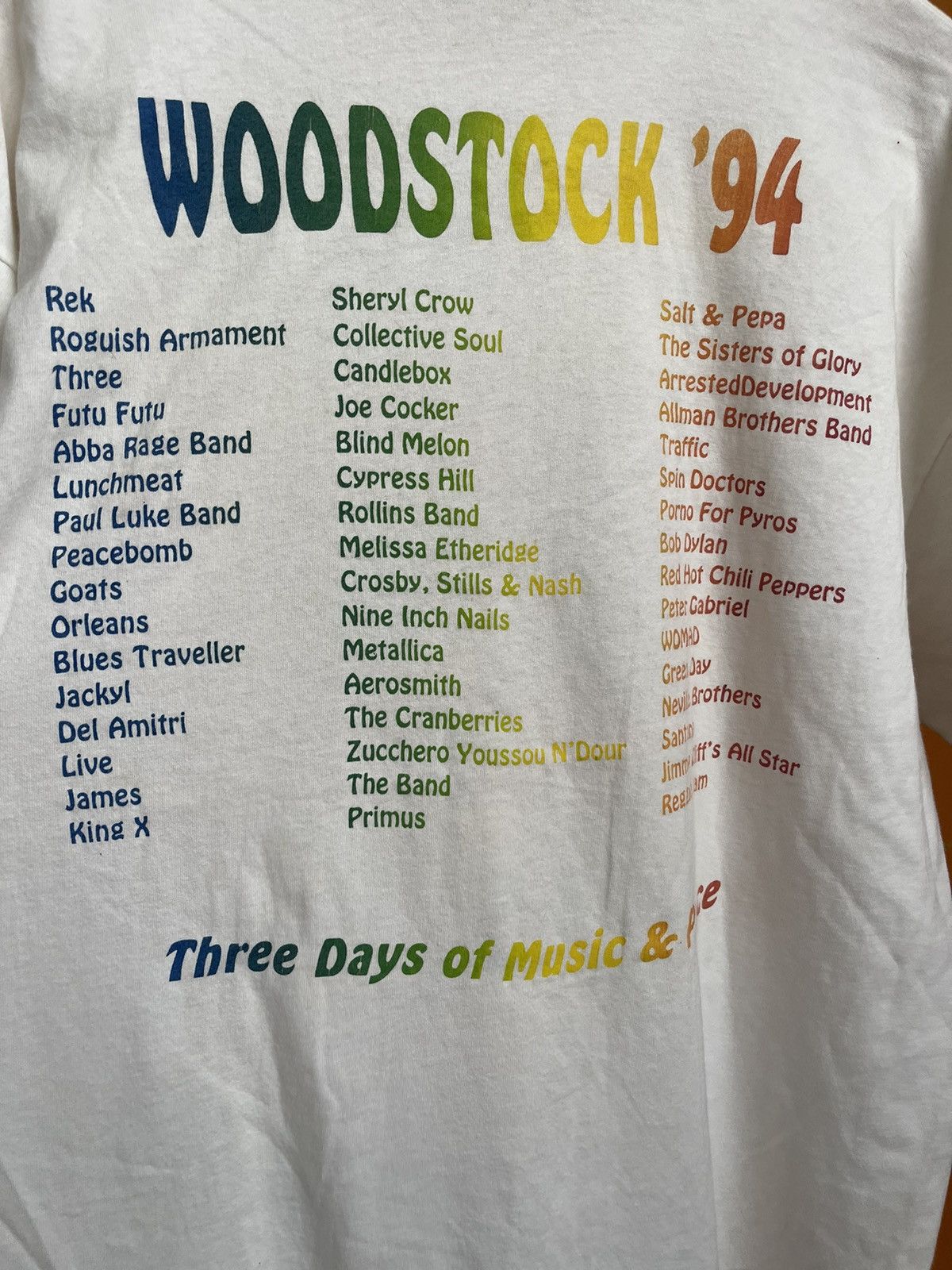Band Tees × Vintage 1994 Woodstock Festival Concert Line Up T Shirt Size US XL / EU 56 / 4 - 5 Thumbnail
