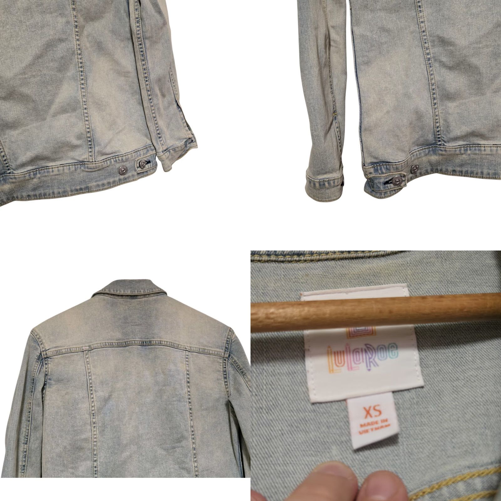 Vintage LuLaRoe Womens Jeans Jacket Light Denim XXS Cotton Spandex Stretch Blue Size 24" / US 00 / IT 34 - 8 Thumbnail