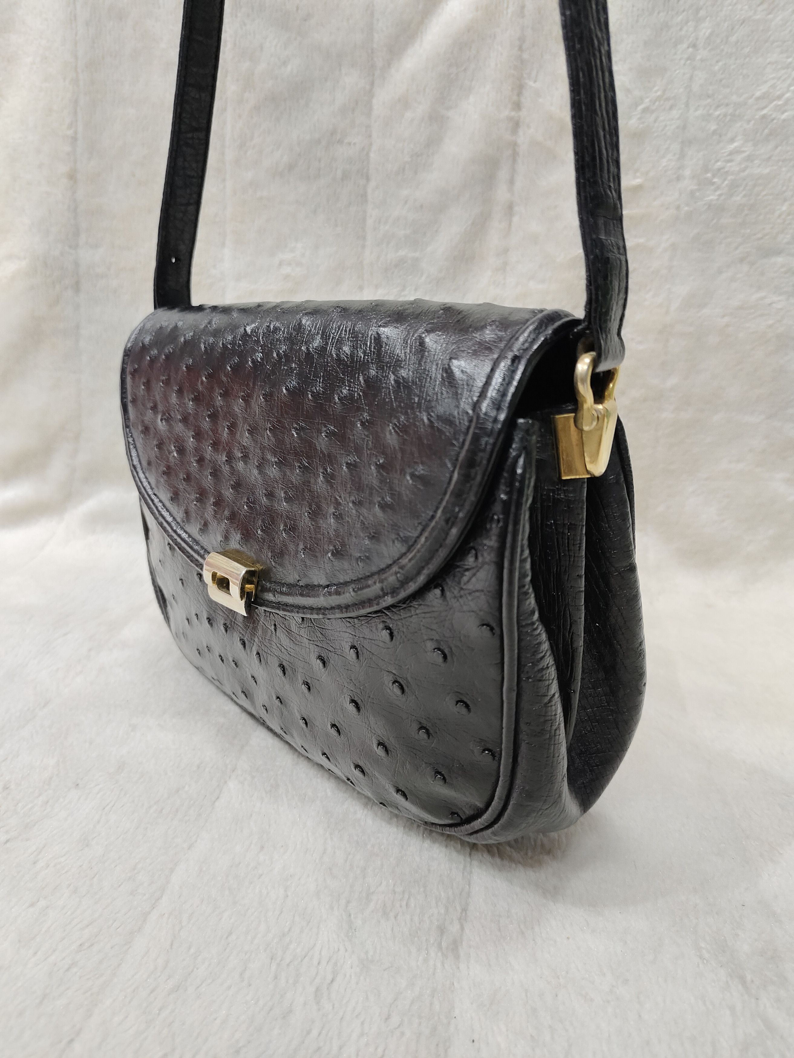 Vintage 90s G Borri🇮🇹Ostrich Leather Rare Exotic Designer Archive Size ONE SIZE - 5 Thumbnail
