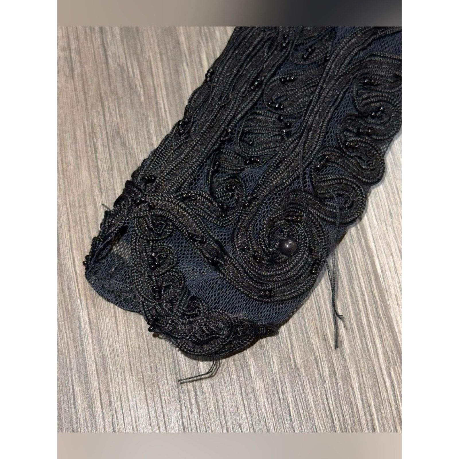 Hunza G Rare Vintage Hunza Black Mesh Beaded Embroidered Top 80s/90s Size S / US 4 / IT 40 - 8 Thumbnail