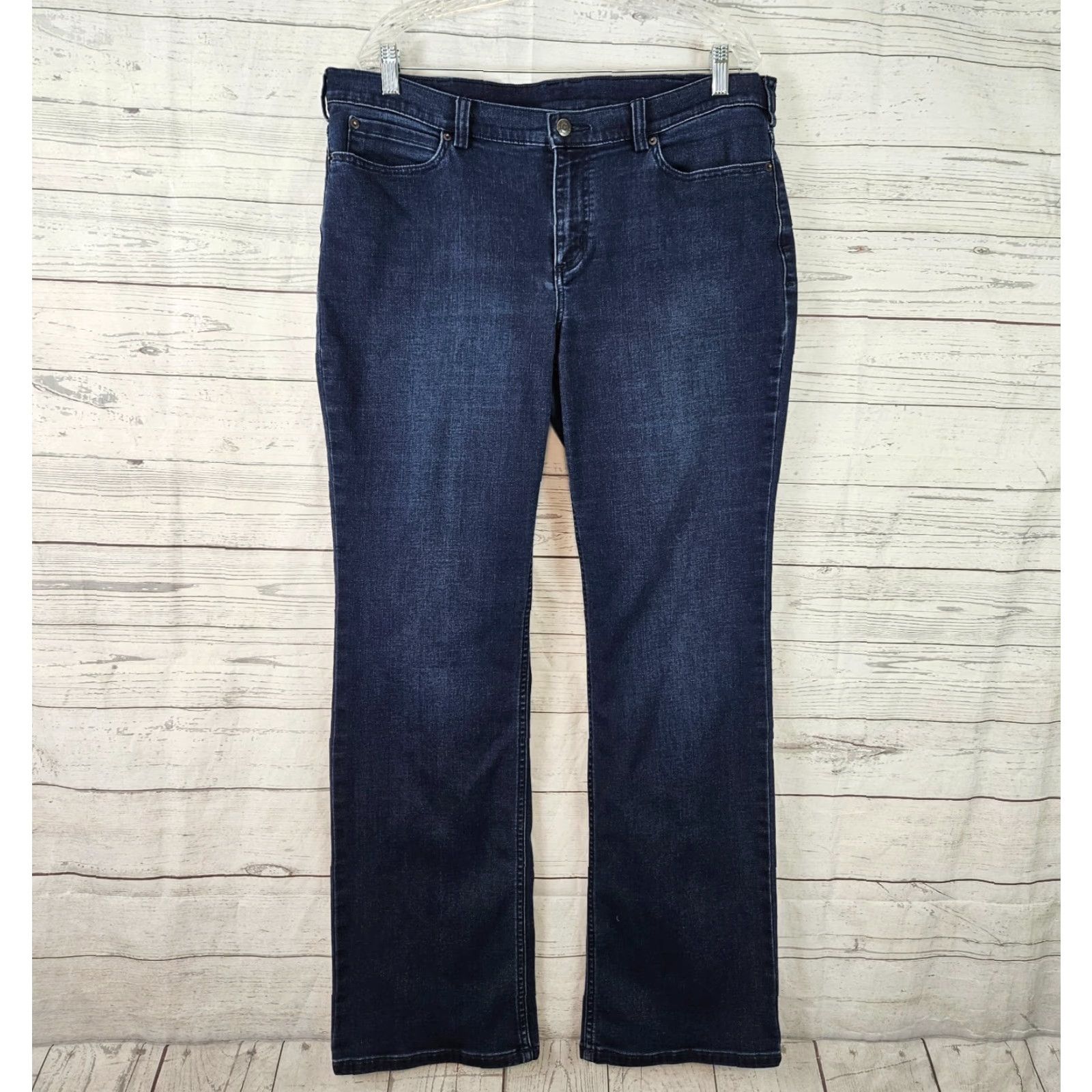 Vintage Duluth Womens Jeans Bootcut Brushed Back 16 Blue Dark Wash Mid Rise Size 38" / US 16 / IT 52 - 2 Thumbnail