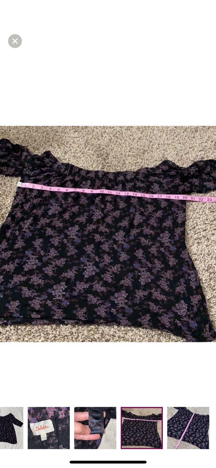 Anthropologie Anthropologie Deletta small floral off the shoulder blouse Size S / US 4 / IT 40 - 3 Thumbnail
