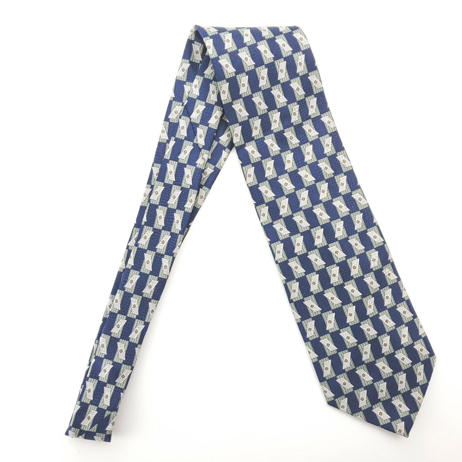 Kenneth Cole Kenneth Cole New York Wide Blue Silk Tie Size ONE SIZE - 6 Thumbnail
