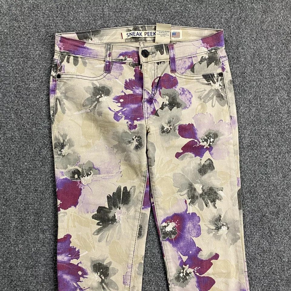 Other Sneak Peek Jeans Juniors 7 Floral Skinny Stretch Size 26" / US 2 / IT 38 - 2 Thumbnail