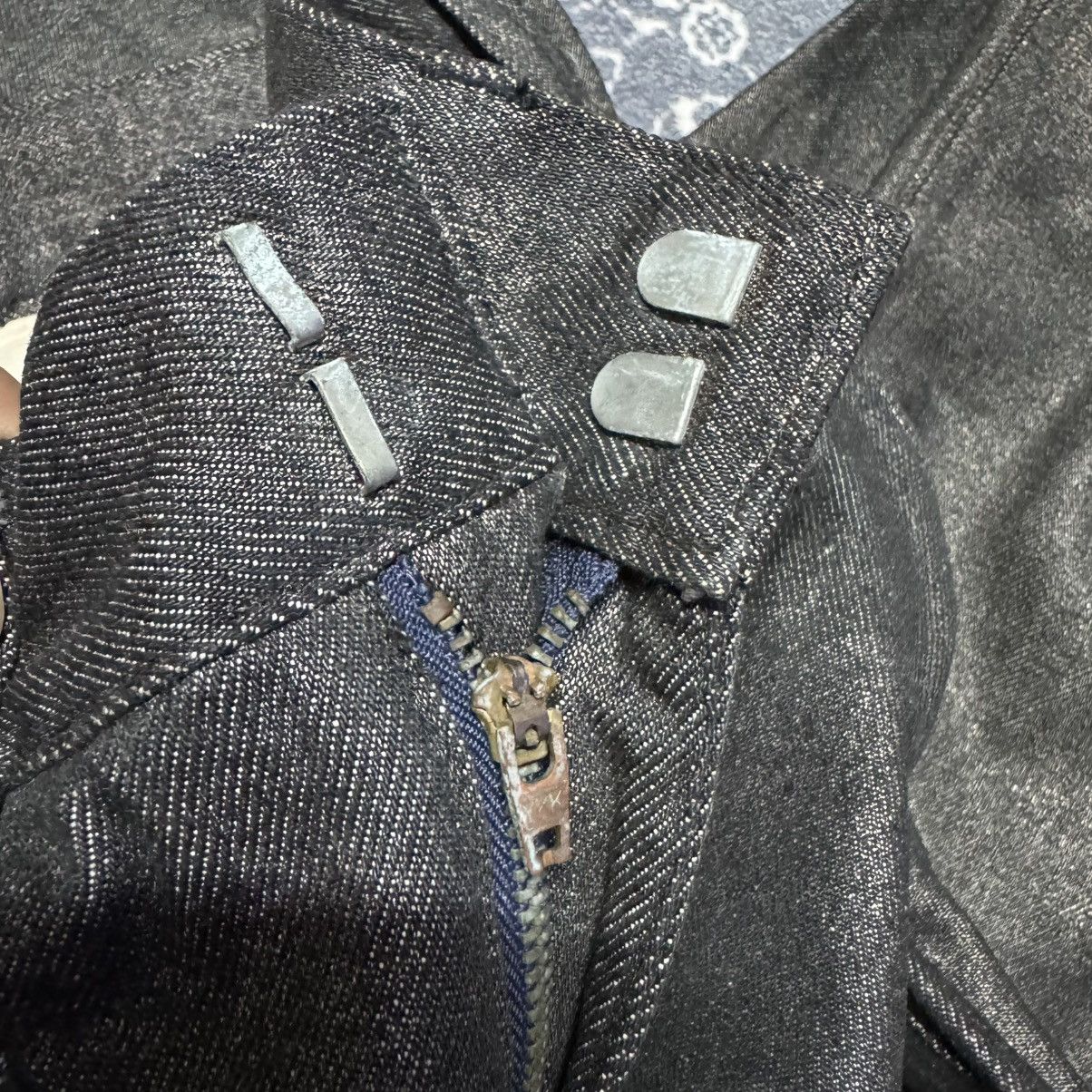 Japanese Brand PARANOID Black Waxed Shining Denim Flare Jeans Size US 28 / EU 44 - 20 Thumbnail