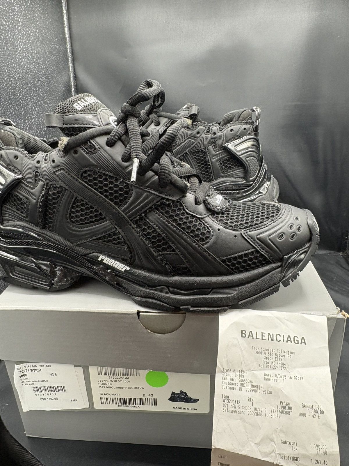 Balenciaga black runner