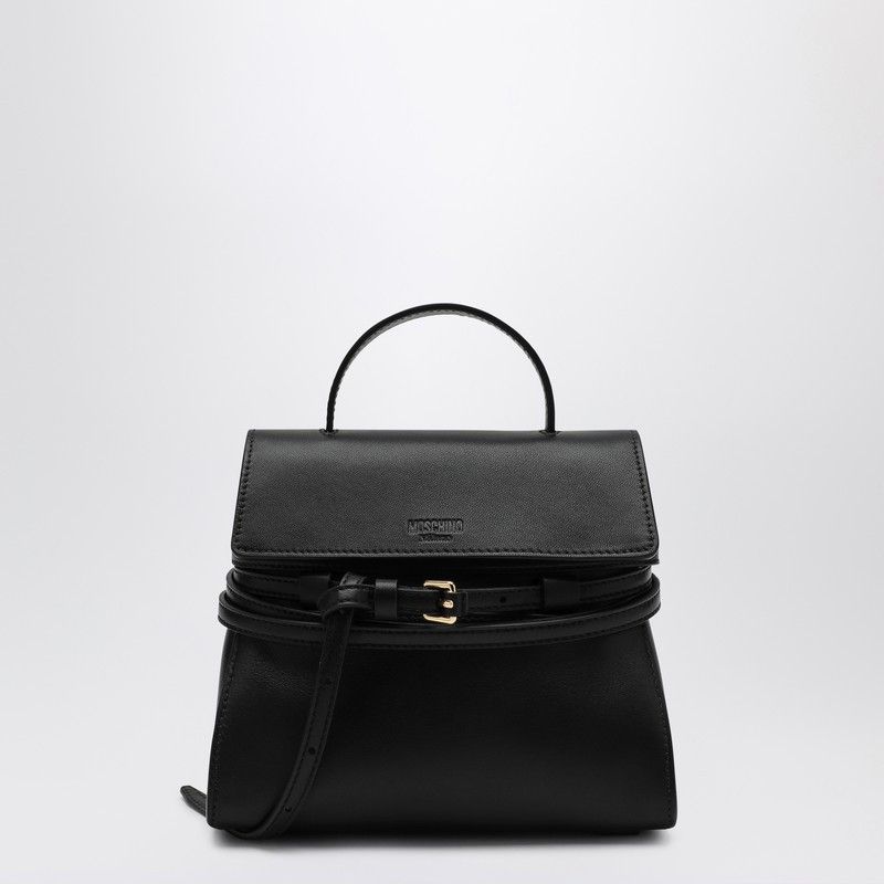 Moschino Small Black Leather Shoulder Bag, Women's