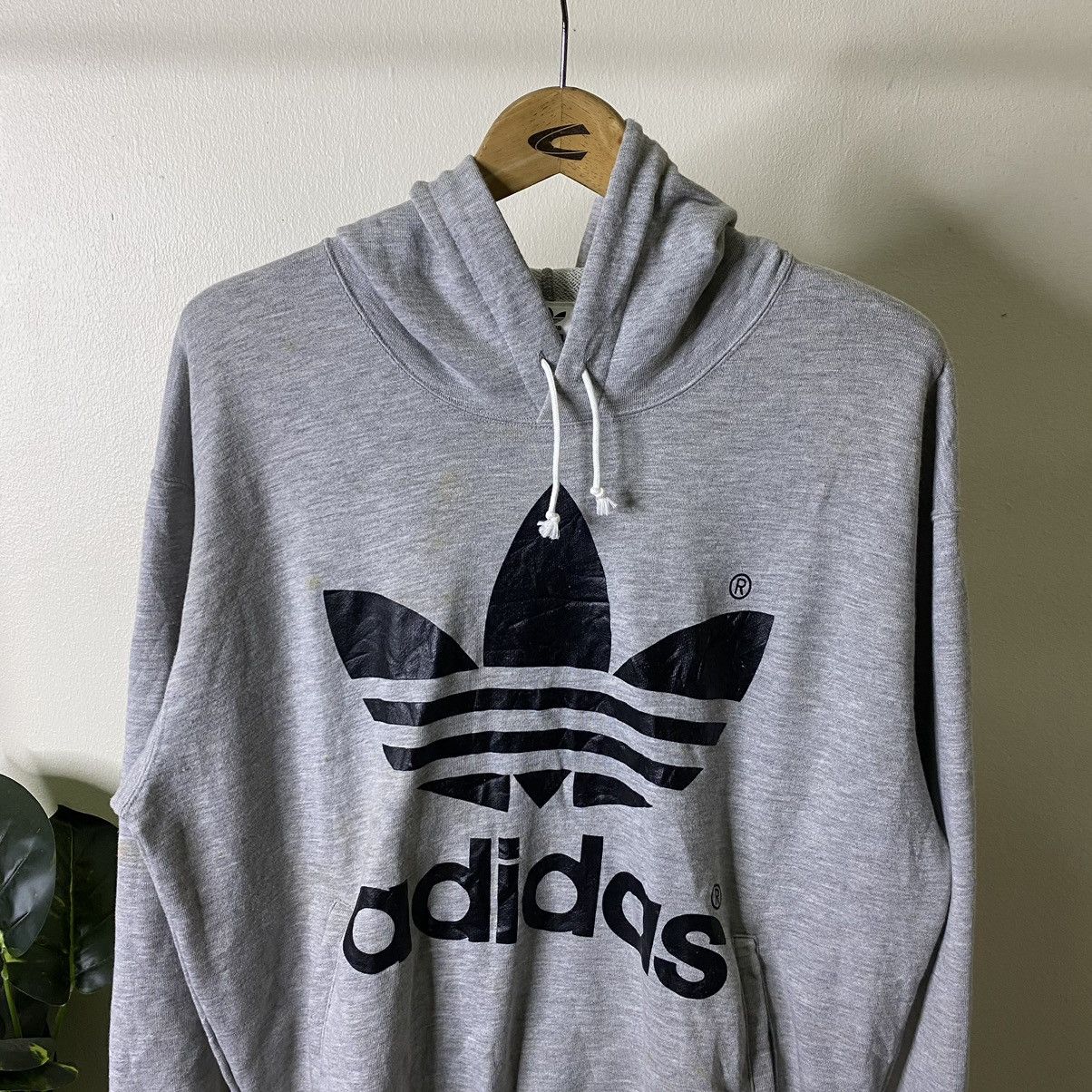 Adidas × Vintage Vintage 1990s Adidas Big Logo Pullover Hoodie Size US L / EU 52-54 / 3 - 2 Thumbnail