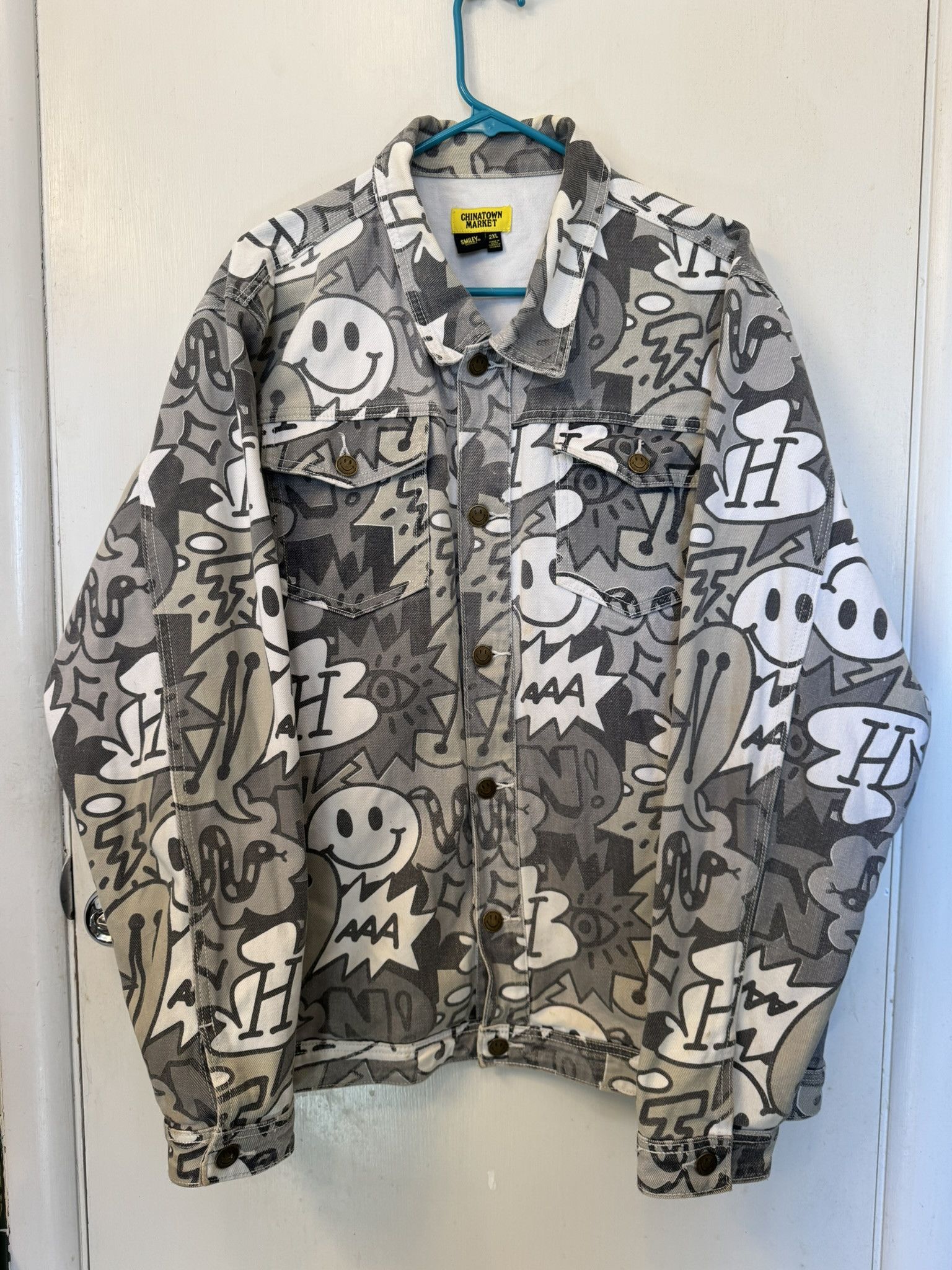 Market SMILEY© Speech Bubble Denim Jacket Size US XXL / EU 58 / 5 - 1 Thumbnail