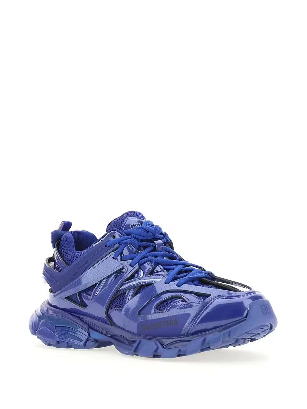image of Balenciaga O1In1G1223 Track Faux-Leather Sneakers In Blue, Men's (Size 10)