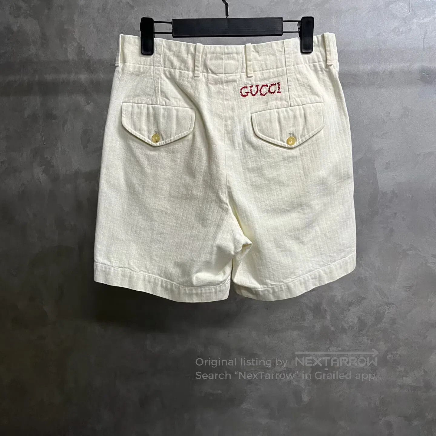 Gucci Guicci Solid-color embroidered mid-waisted casual shorts| Size US 30 / EU 46 - 5 Thumbnail