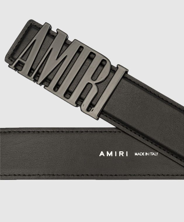 Amiri o1y0525 Size : 80/32 Logo Leather Belt in Black Size 32 - 4 Thumbnail