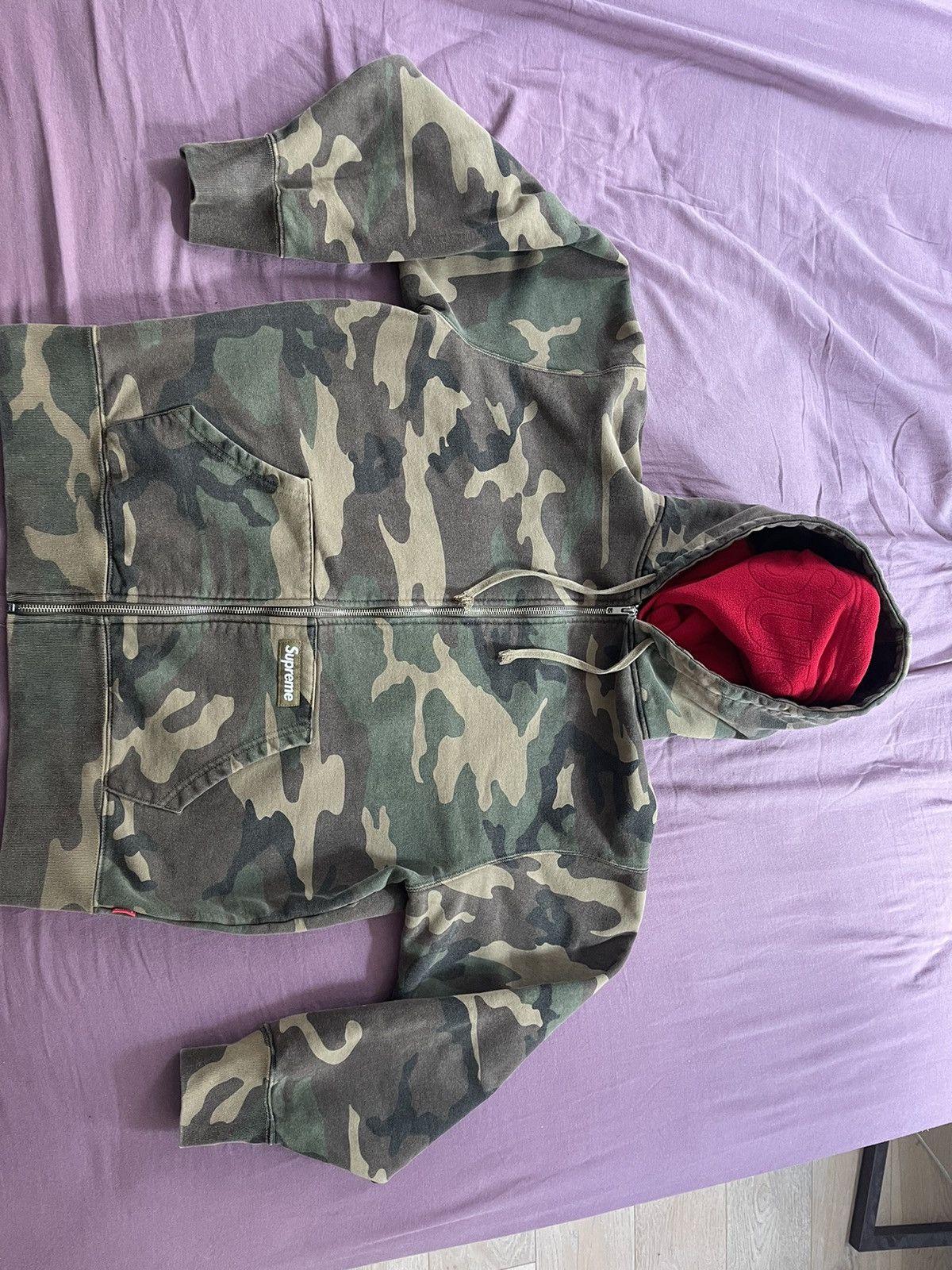 Supreme Supreme Double Hood facemask zip up hooded sweatshirt camo