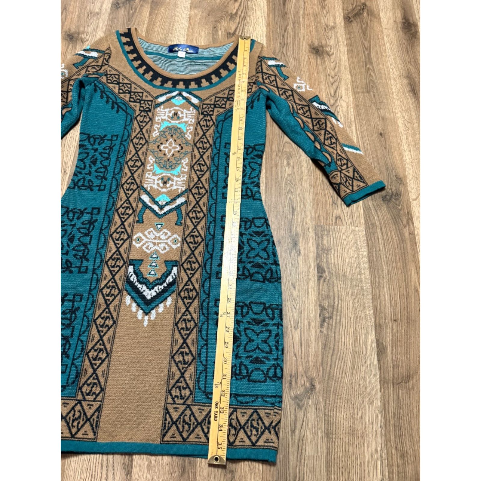 Vintage Blue Rain Dress Women's Size M Sheath Long Sleeve Pullover Scoop Neck Solid Casual Vintage: No (not vintage) Size M / US 6-8 / IT 42-44 - 5 Thumbnail
