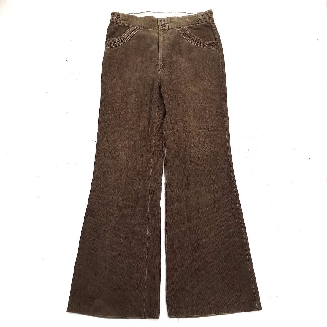 Le Grande Bleu (L.G.B.) × Vintage Vintage 60s His Clothing Brown Corduroy Trouser Pants menswe Size US 33 - 8 Thumbnail