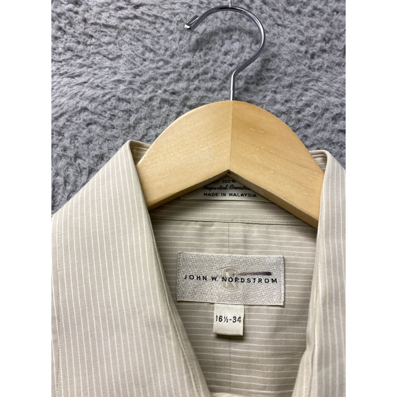Nordstrom VINTAGE John W. Nordstrom Tan Stripes Button Shirt Mens Large /160-39 Size US L / EU 52-54 / 3 - 3 Thumbnail