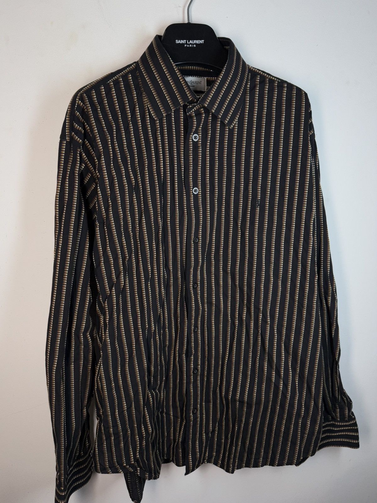 Yves Saint Laurent Black YSL Shirt Striped Size US XL / EU 56 / 4 - 13 Thumbnail