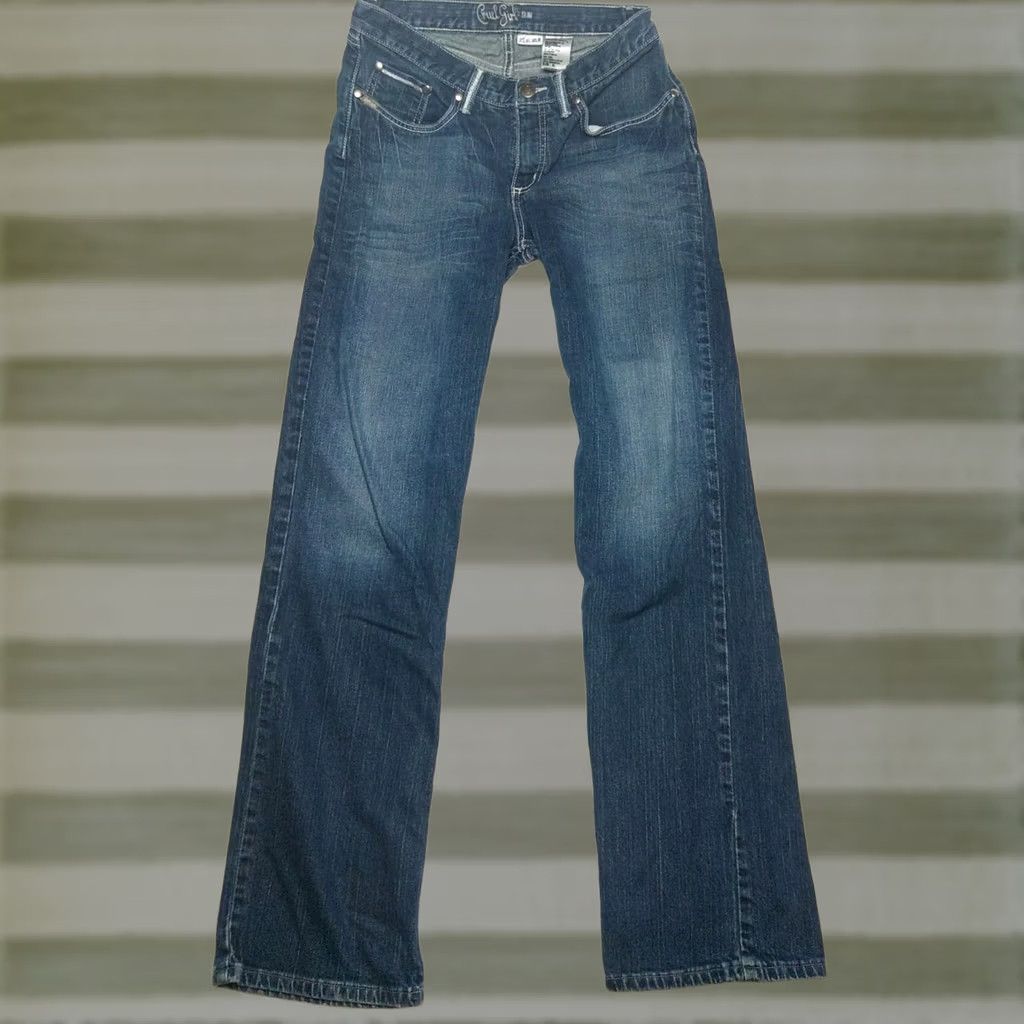 Vintage Cruel Girl Jeans Caroline Slim 9 Long Dark Wash 29x33 Denim Stretch 5-Pocket Womens Straight Blue Size 30" / US 8 / IT 44 - 1 Thumbnail