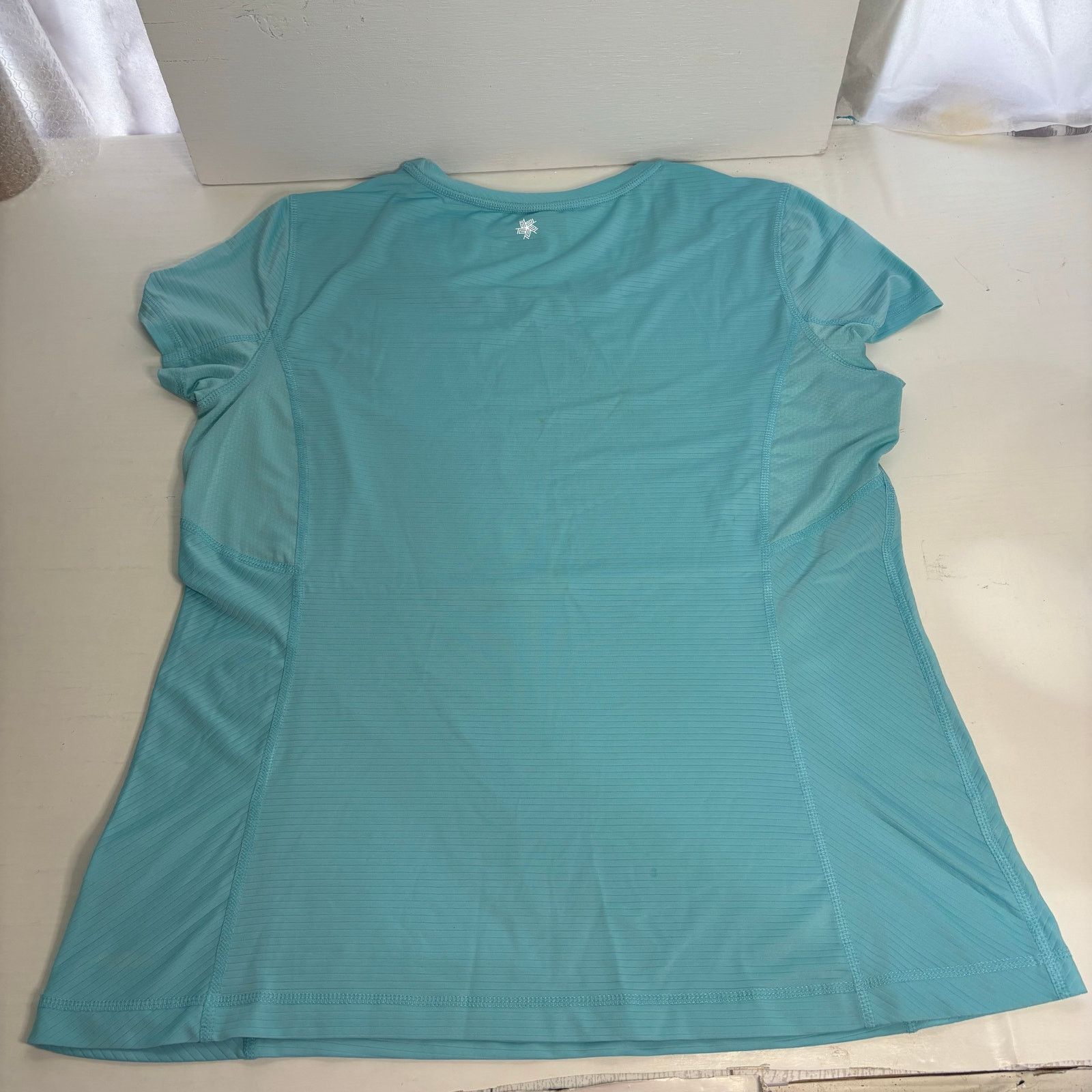 Tek Gear Tek Gear DryTek Light Blue Shadow Stripe Athletic Tee XL Size XL / US 12-14 / IT 48-50 - 8 Thumbnail