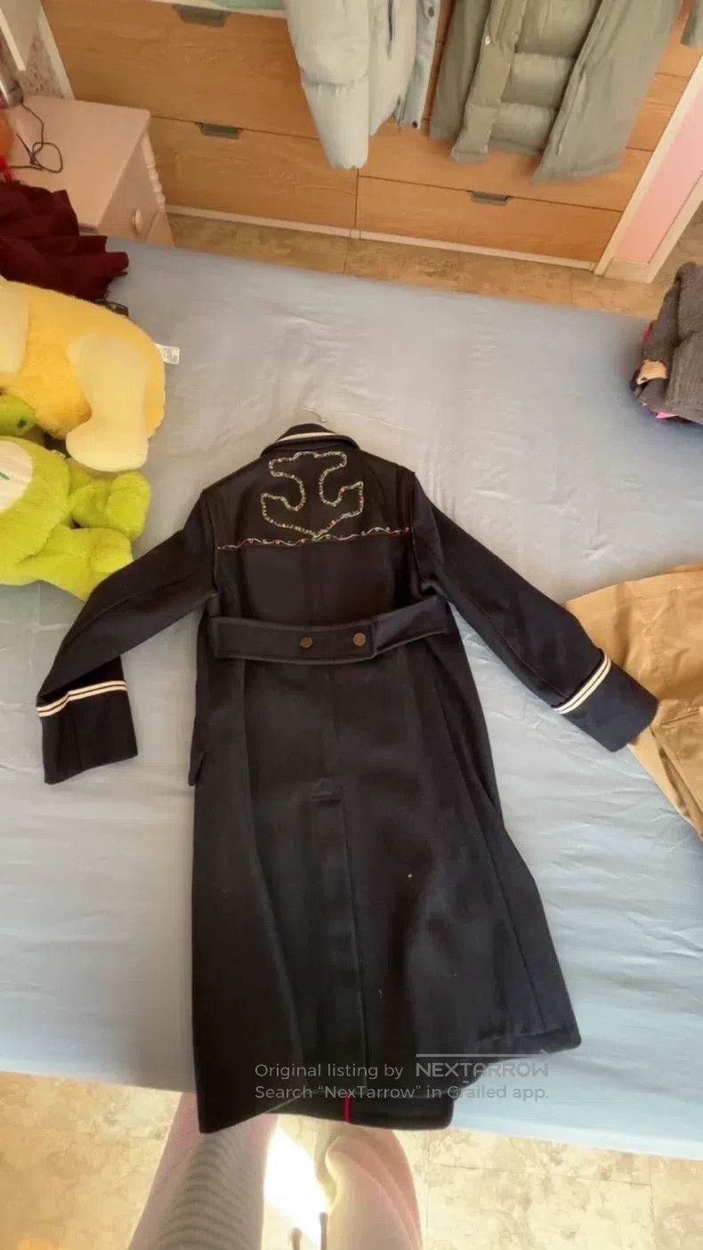 Valentino Valentino Navy blue embroidered heavy work coat Size S / US 4 / IT 40 - 3 Thumbnail