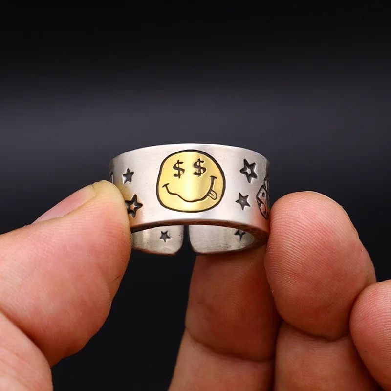 Japanese Brand Retro Yellow Face Ring Size ONE SIZE - 1 Thumbnail