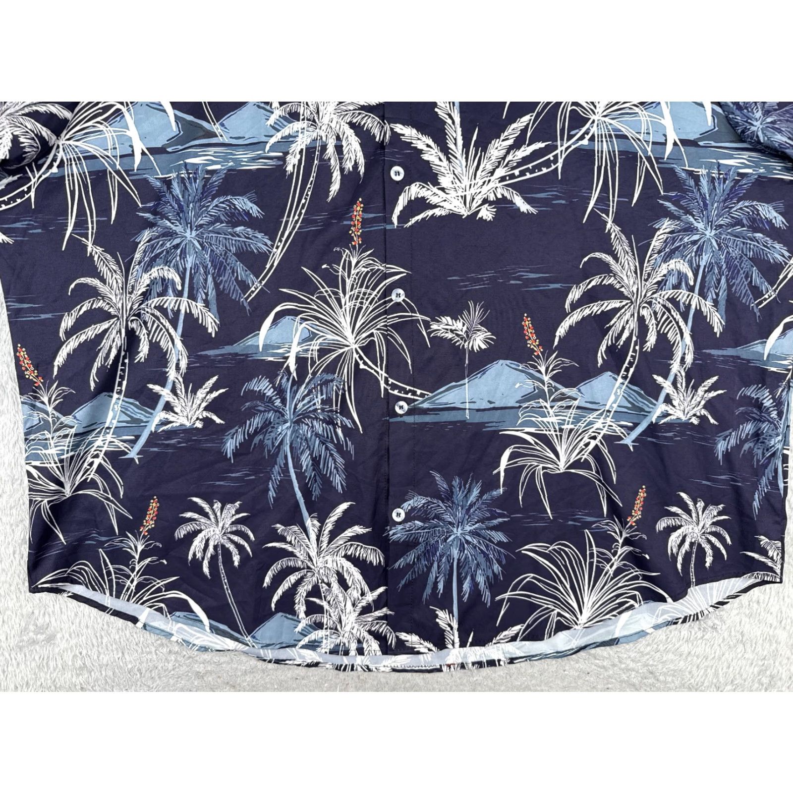 Vintage Hawaiian Shirt Shirt Men 5XL XXXXXL Blue White Palm Tree Floral Cotton Blend Size US XXL / EU 58 / 5 - 5 Thumbnail