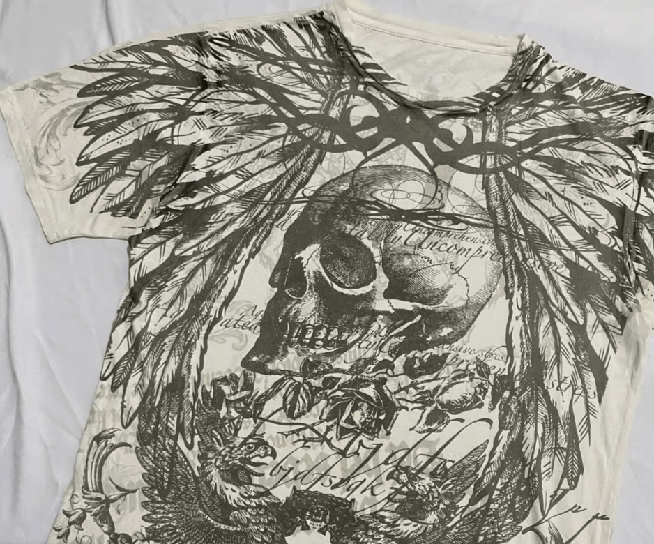 Japanese Brand Skull Letter Printed T-shirt Y2K Size US M / EU 48-50 / 2 - 8 Thumbnail
