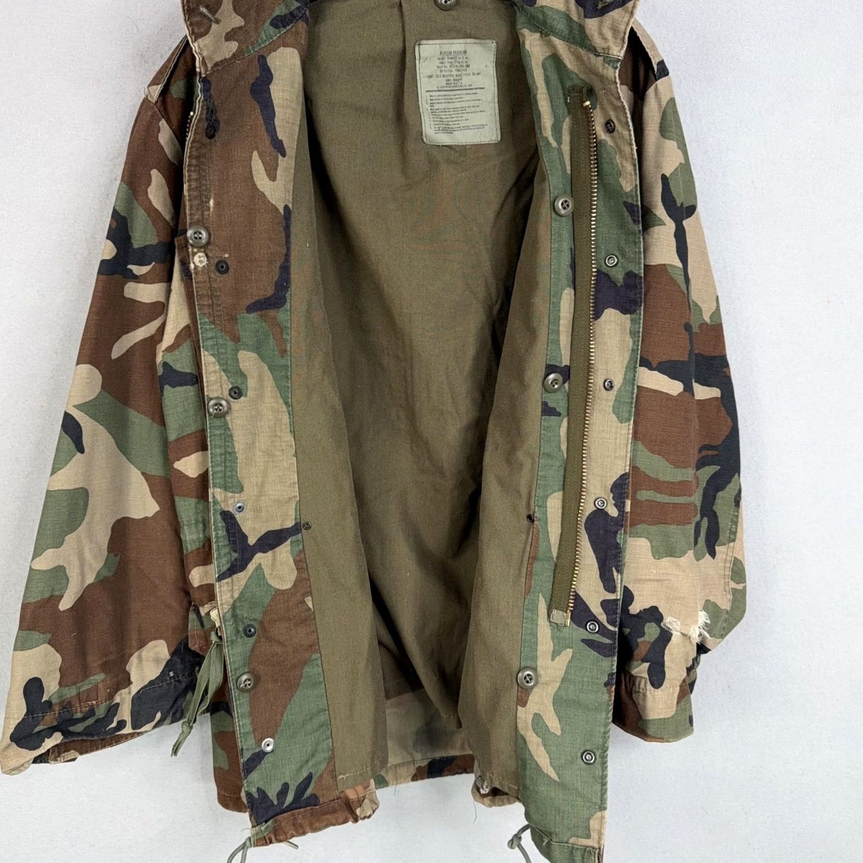 Vintage VINTAGE Lakeview US Army M-65 Field Jacket Mens Medium Woodland Camo Distressed Wool? No Size US M / EU 48-50 / 2 - 5 Thumbnail