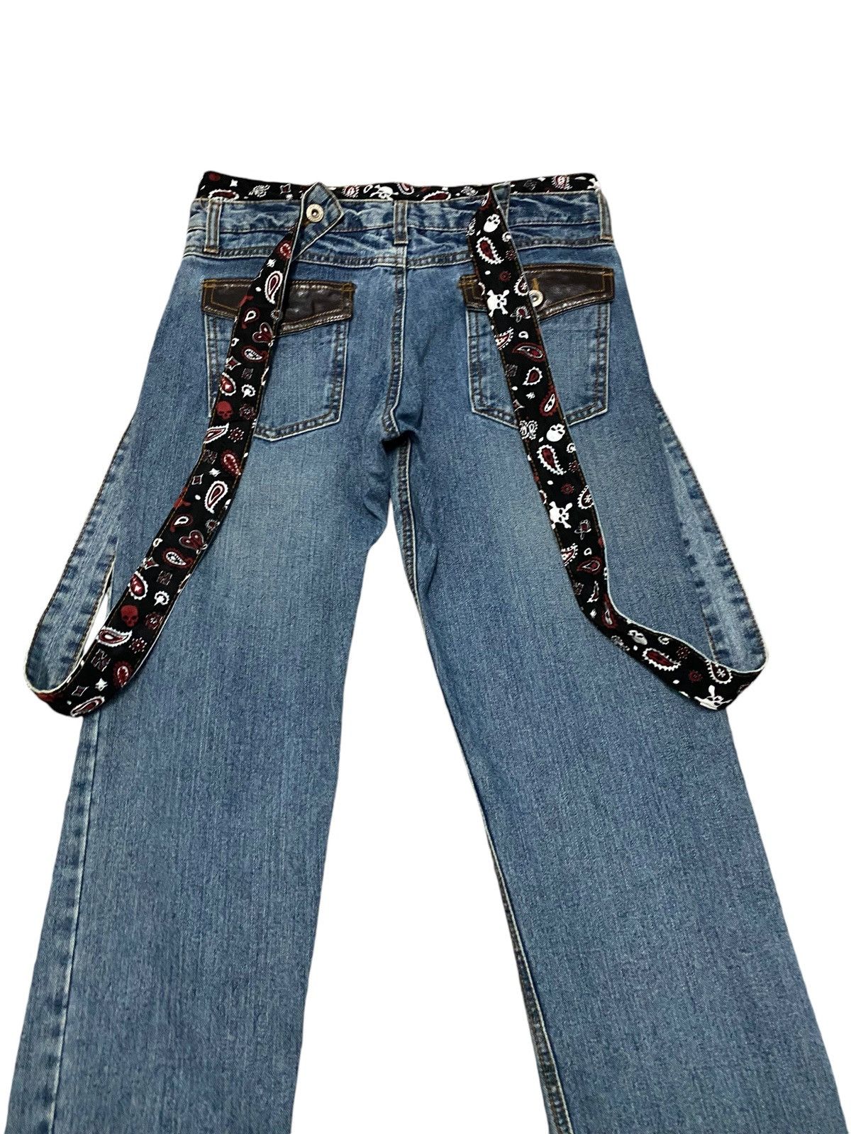 Designer Streetwear X japanese brand Double waist jeans Size US 31 - 9 Thumbnail