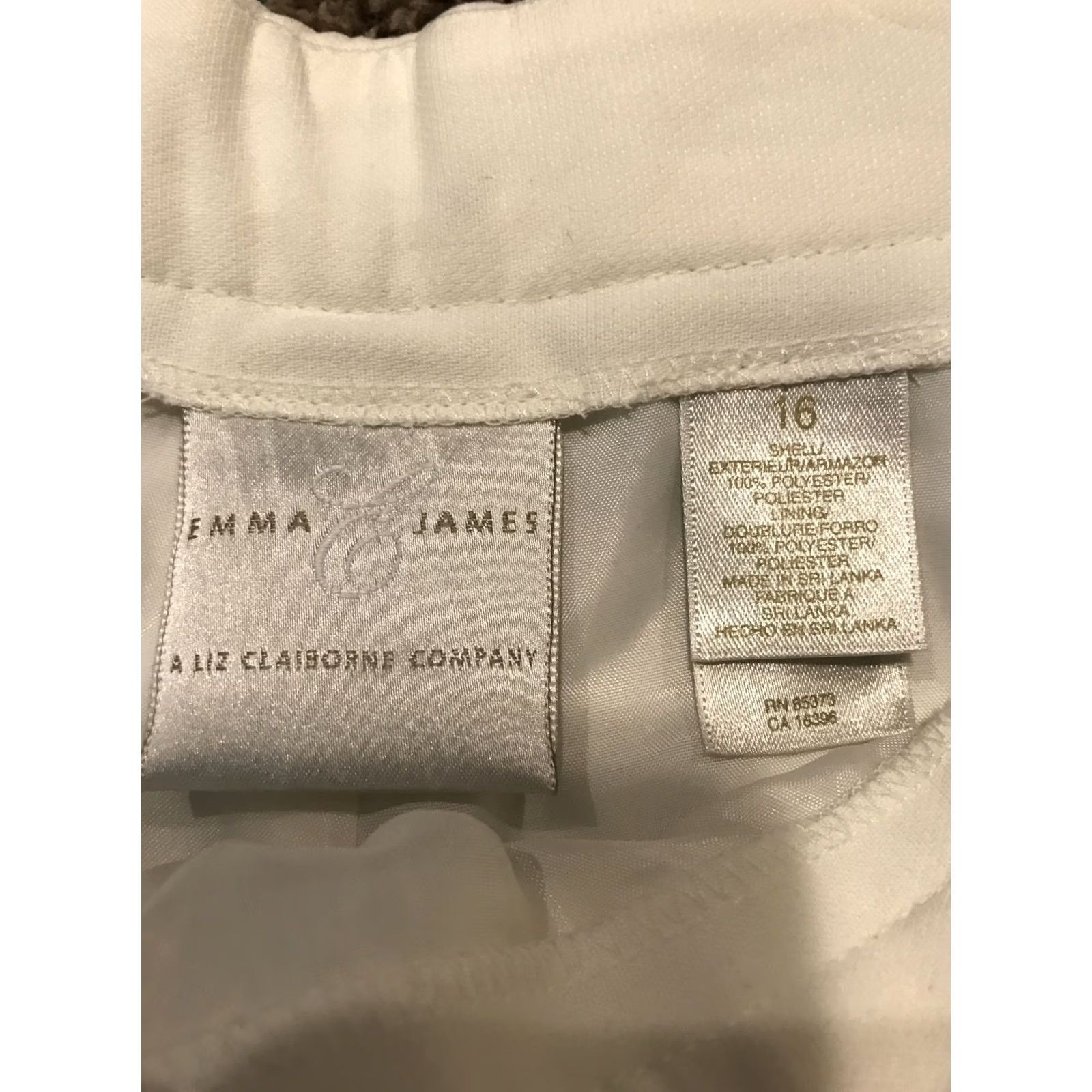 Vintage Emma James Womens Size 16 Polyester White Dress Pants Nwt B10 Size 38" / US 16 / IT 52 - 2 Thumbnail