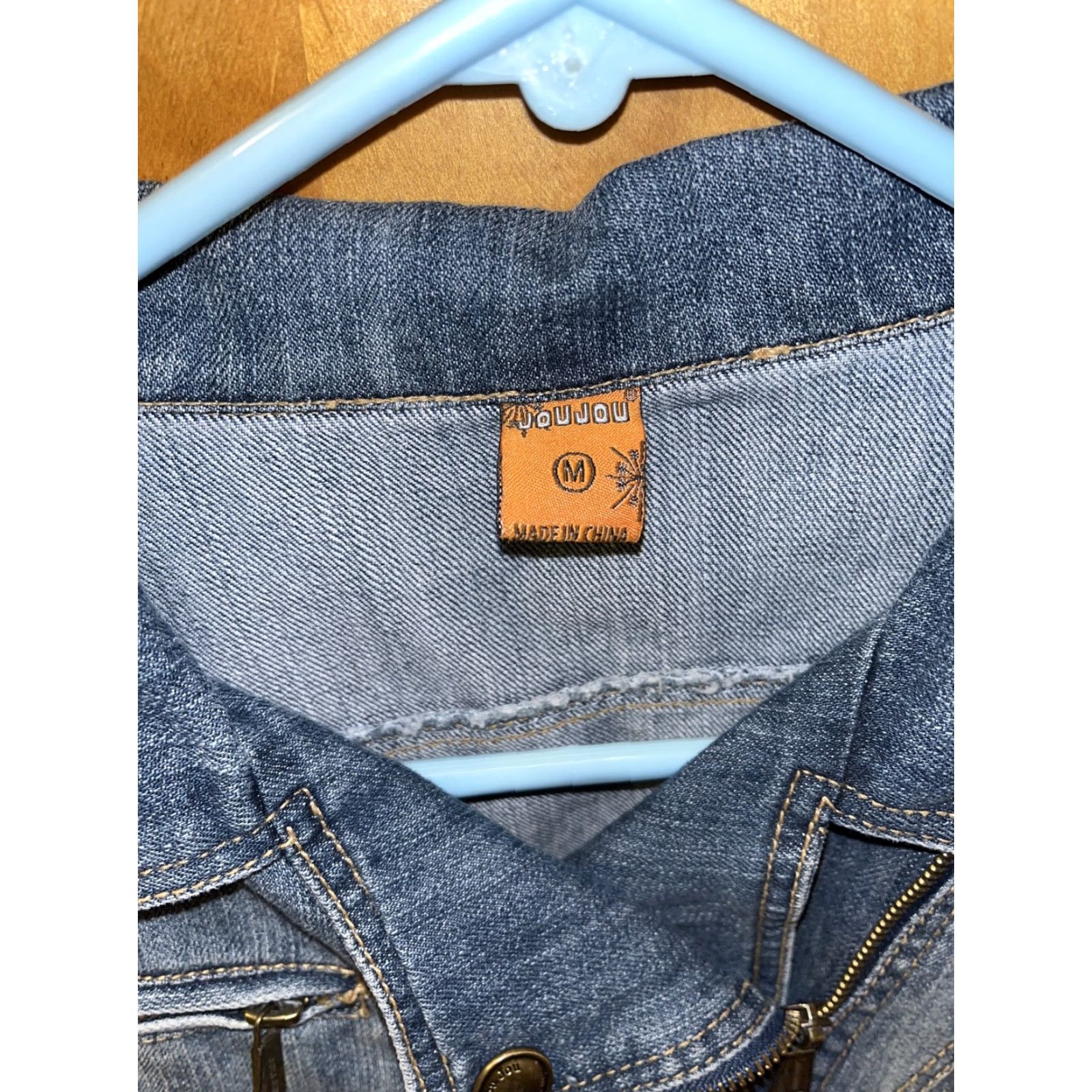 Vintage VINTAGE JouJou Denim Jacket 80s Motorcycle Style Medium Blue Zip Women’s Size M / US 6-8 / IT 42-44 - 3 Thumbnail