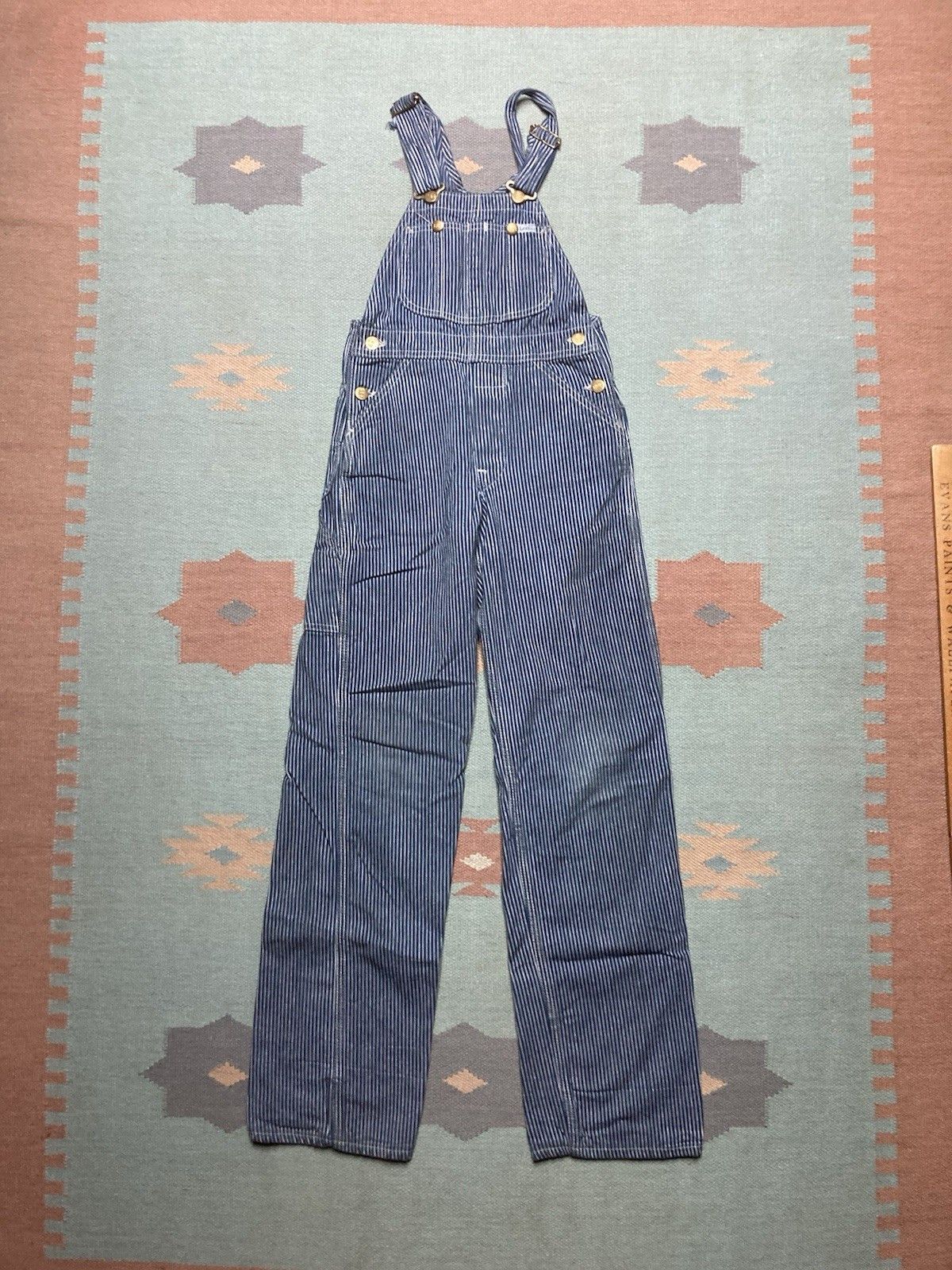 Vintage 70s lee overalls hickory engineer stripe pinstripe 25x30 Size 25" / US 0 / IT 36 - 1 Thumbnail