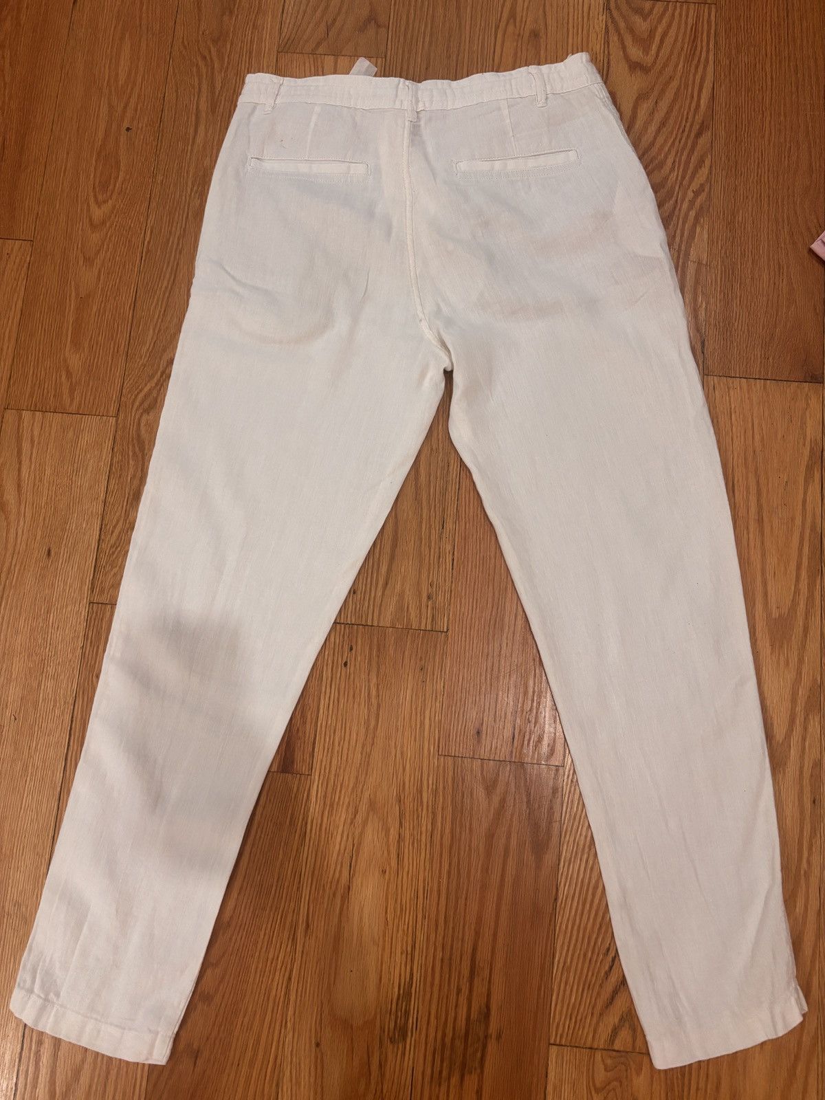 Zara White Linen Pants Size US 31 - 1 Thumbnail
