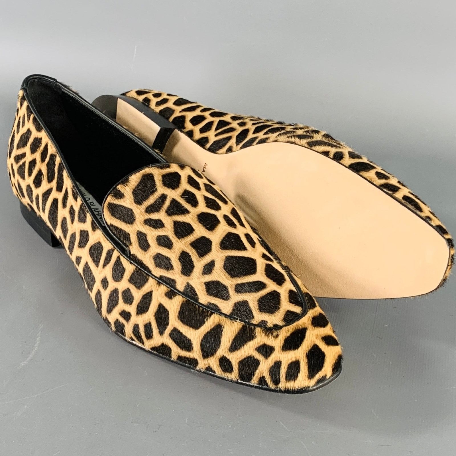 Manolo Blahnik MANOLO BLAHNIK Brown Black Pony Hair Giraffe Loafer Flats Size US 11 / IT 41 - 5 Thumbnail