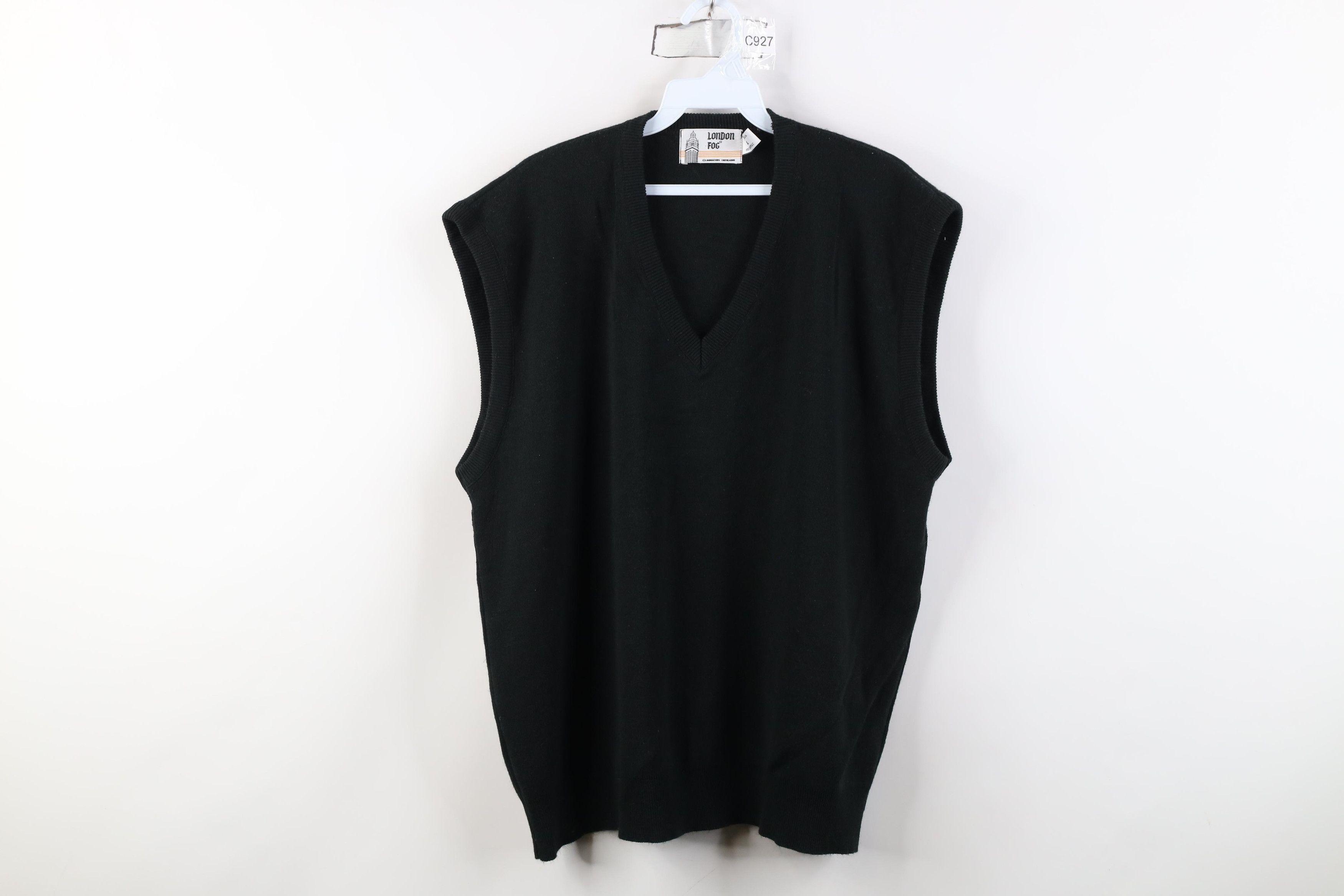 Vintage Vintage 90s Streetwear Knit V-Neck Sweater Vest Black USA Size US XL / EU 56 / 4 - 1 Thumbnail