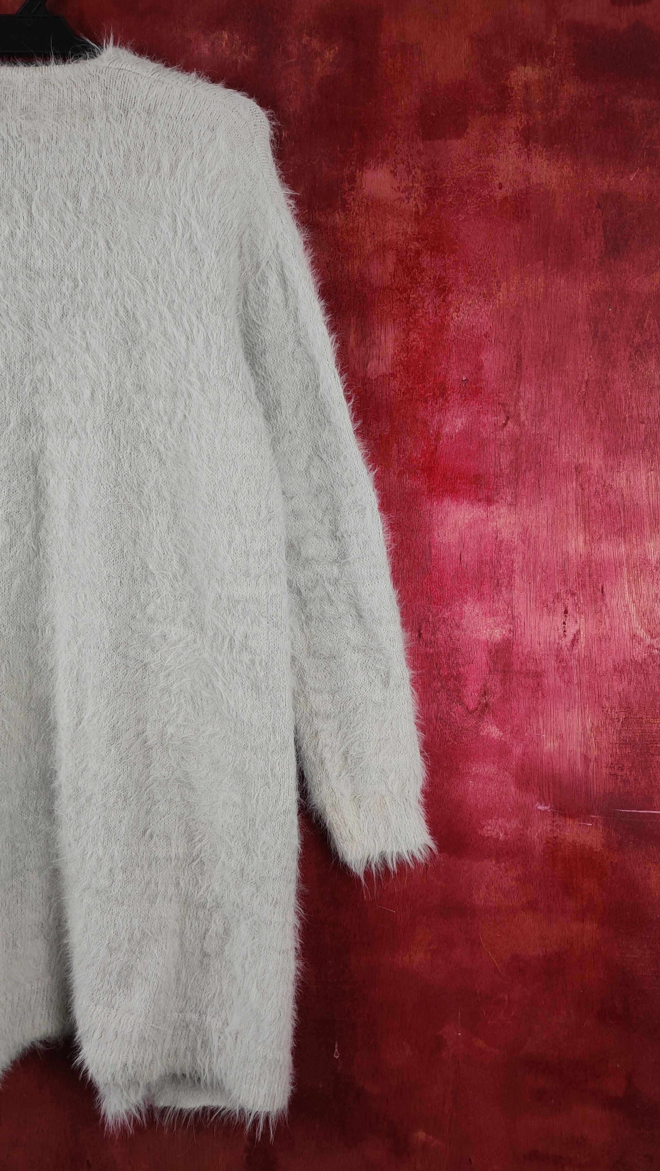 Vintage Glacier Light Gray Fur Mohair Knitwear Cardigan Size L / US 10 / IT 46 - 8 Thumbnail