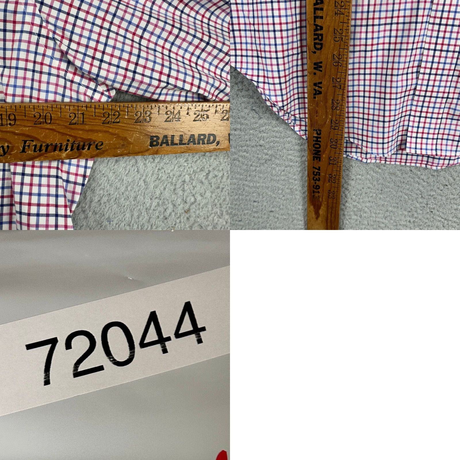 Ralph Lauren Lauren Ralph Lauren Dress Shirt Mens 15.5 34-35 Pink Blue Check Classic Fit Button-Down Collar Shirt Size 42R - 8 Thumbnail