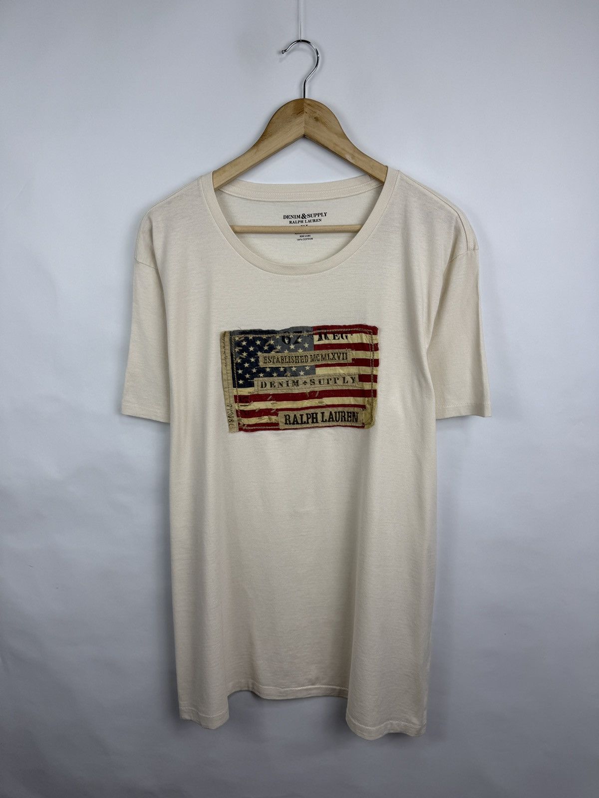 Denim & Supply Ralph Lauren 🇺🇸 Vintage Y2K Denim Supply Ralph Lauren USA Flag T-Shirt Size US XL / EU 56 / 4 - 2 Thumbnail