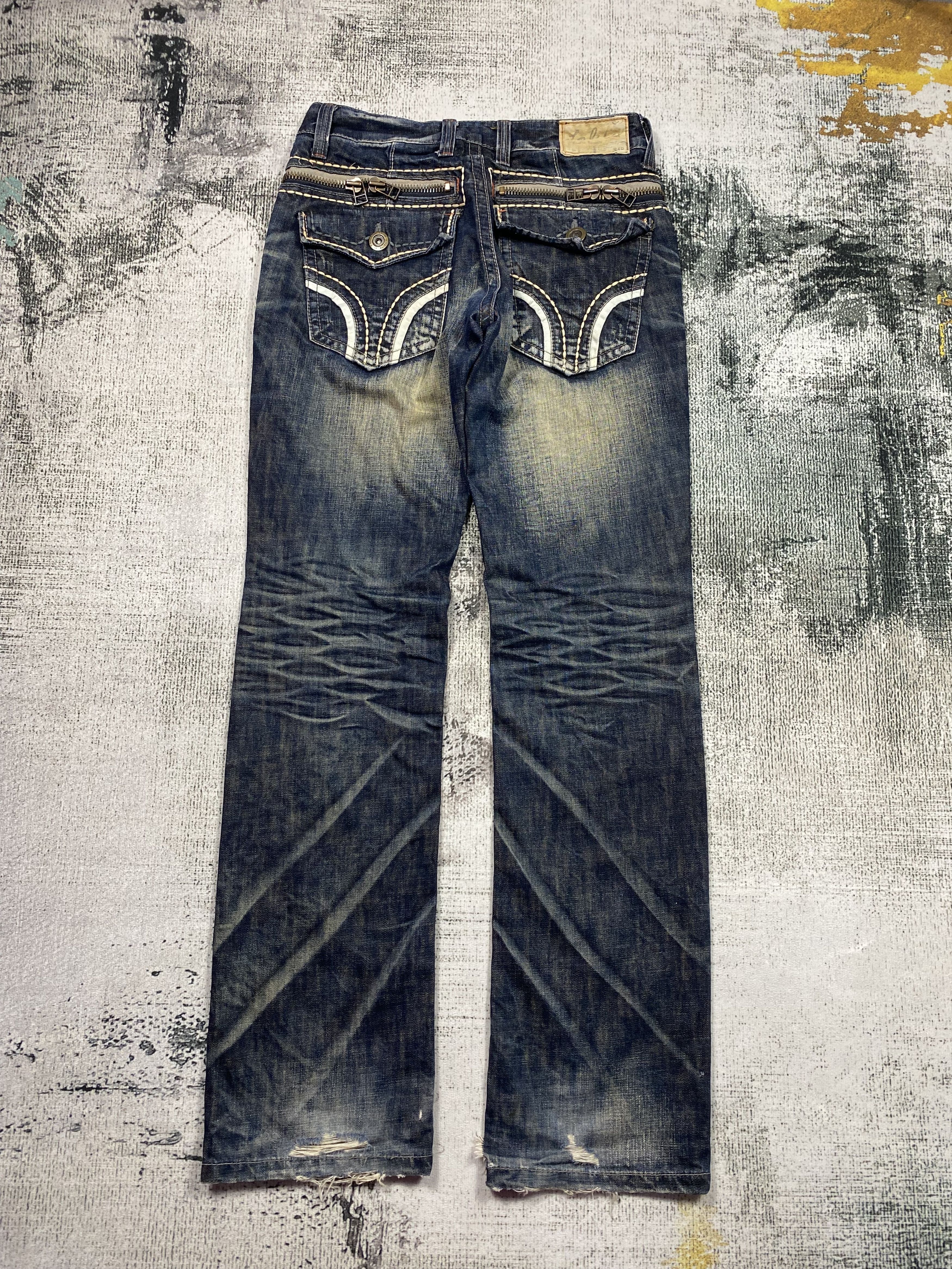 Vintage Lolita Low Rise Rusty Whiskers Exotic Distressed Denim Size US 28 / EU 44 - 1 Thumbnail